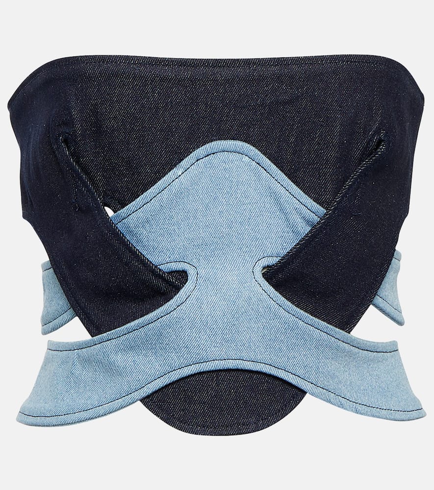 Dion Lee Strapless denim corset top