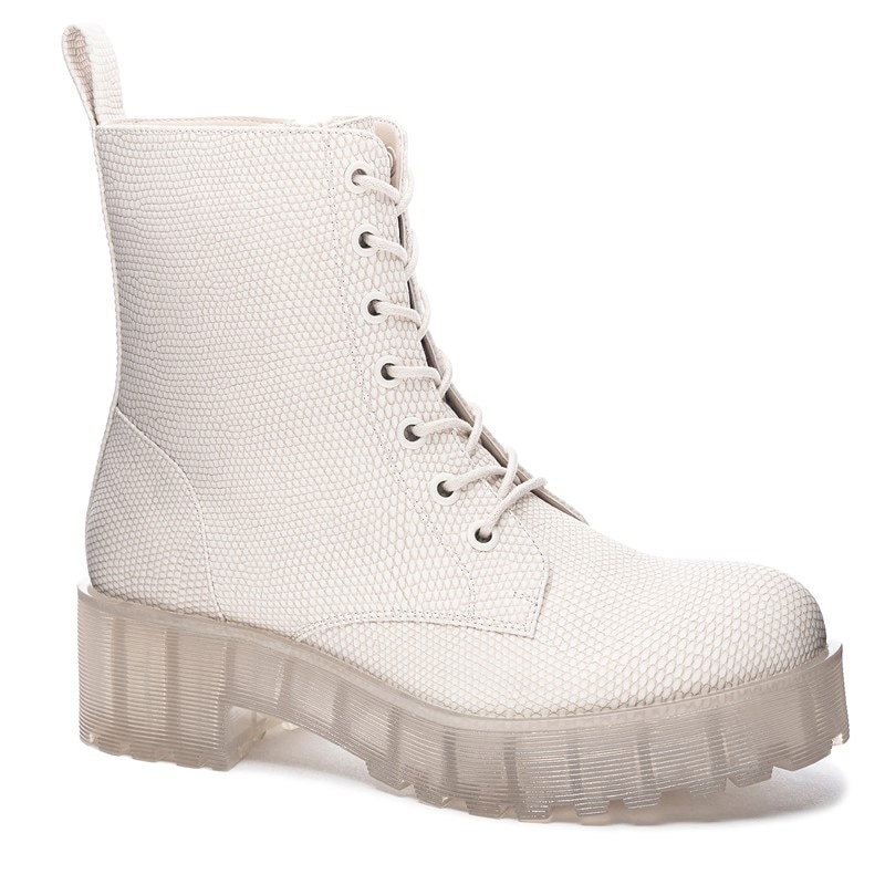 Dirty Laundry Women's Mazzy Lace Up Combat Boots (Natural) - Size 10.0 M