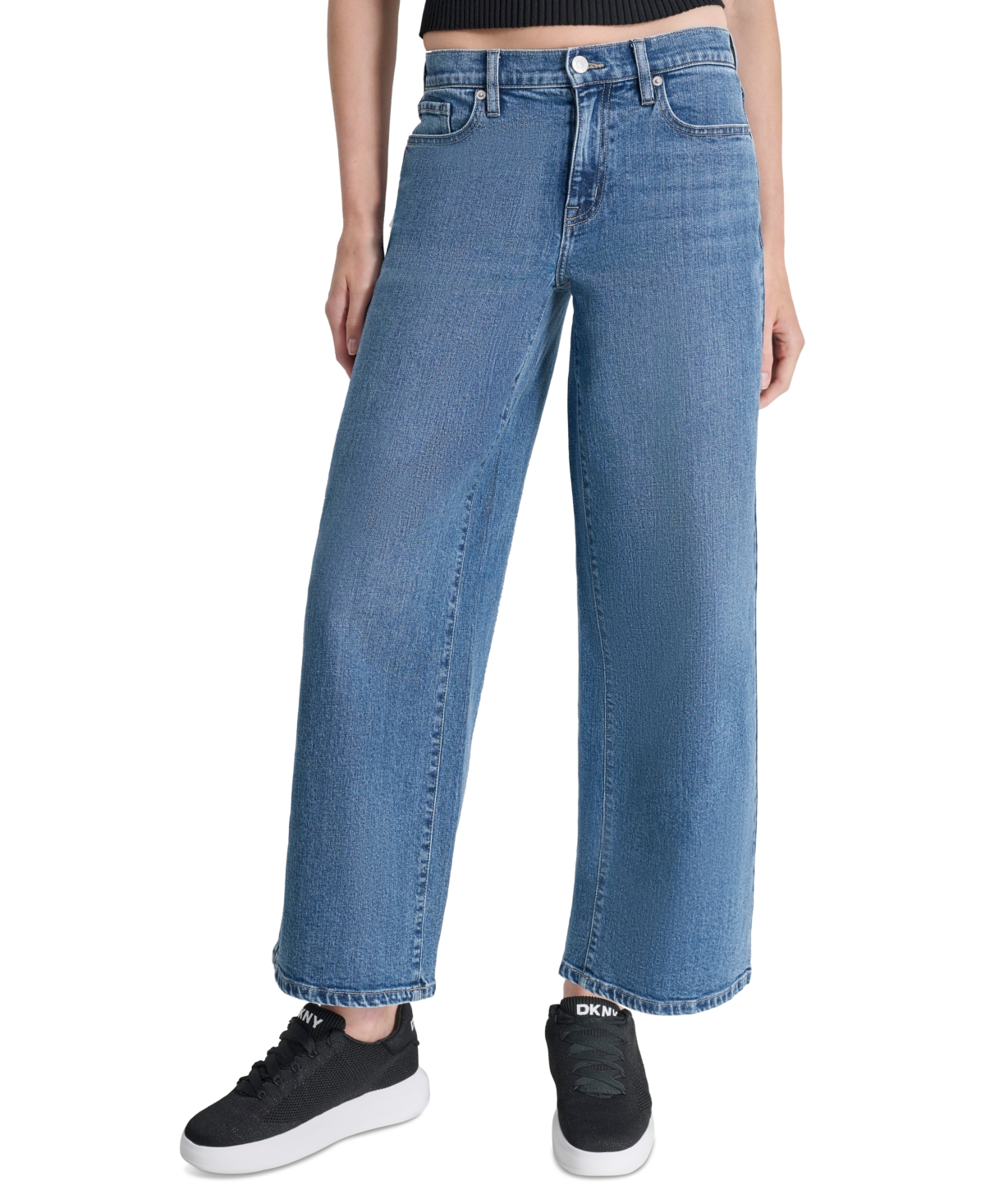 Dkny Jeans Petite High-Rise Wide-Leg Jeans - Amsterdam