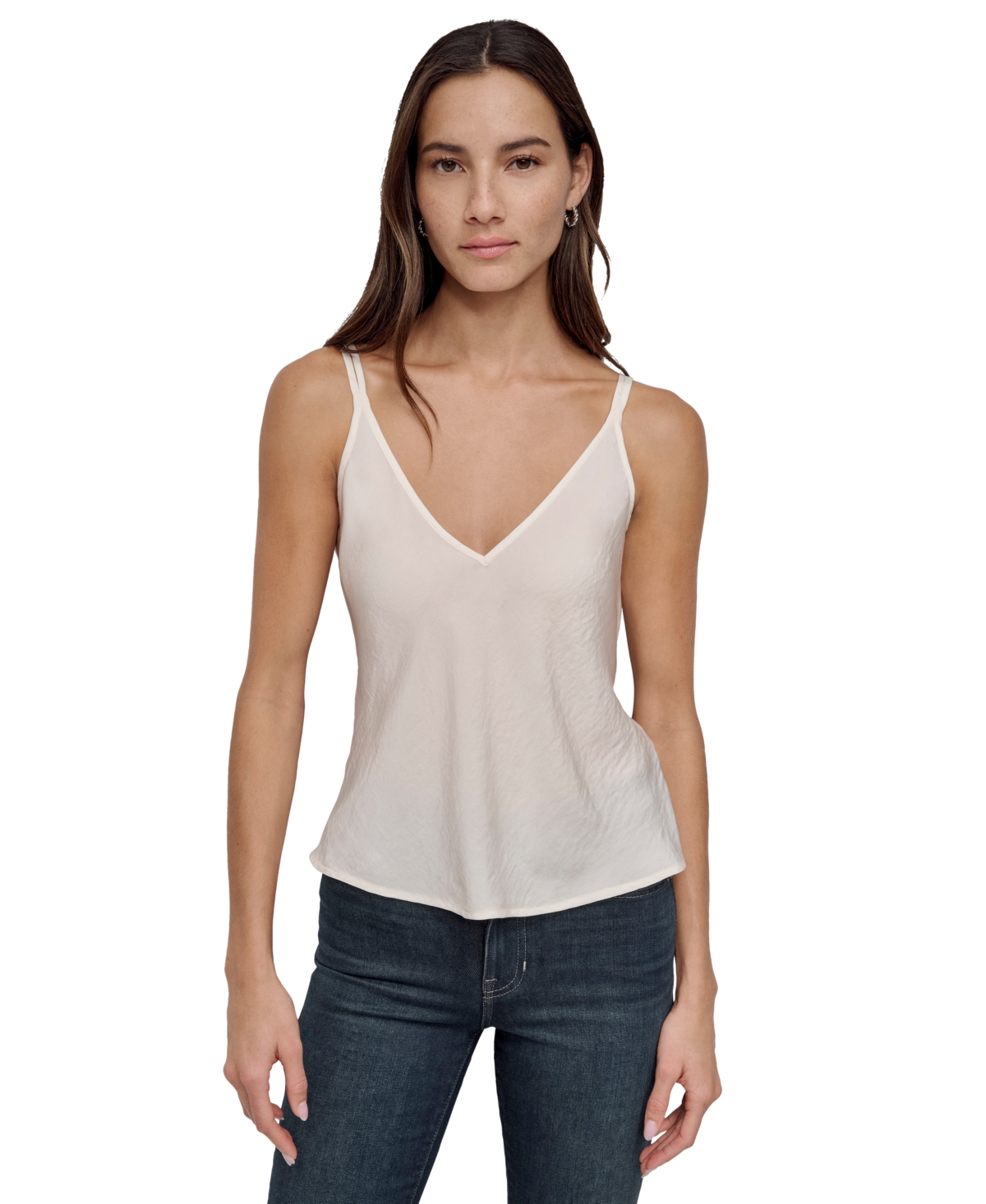 Dkny Jeans Women's Pullover Strappy V-Neck Camisole - G0H - EGGNOG