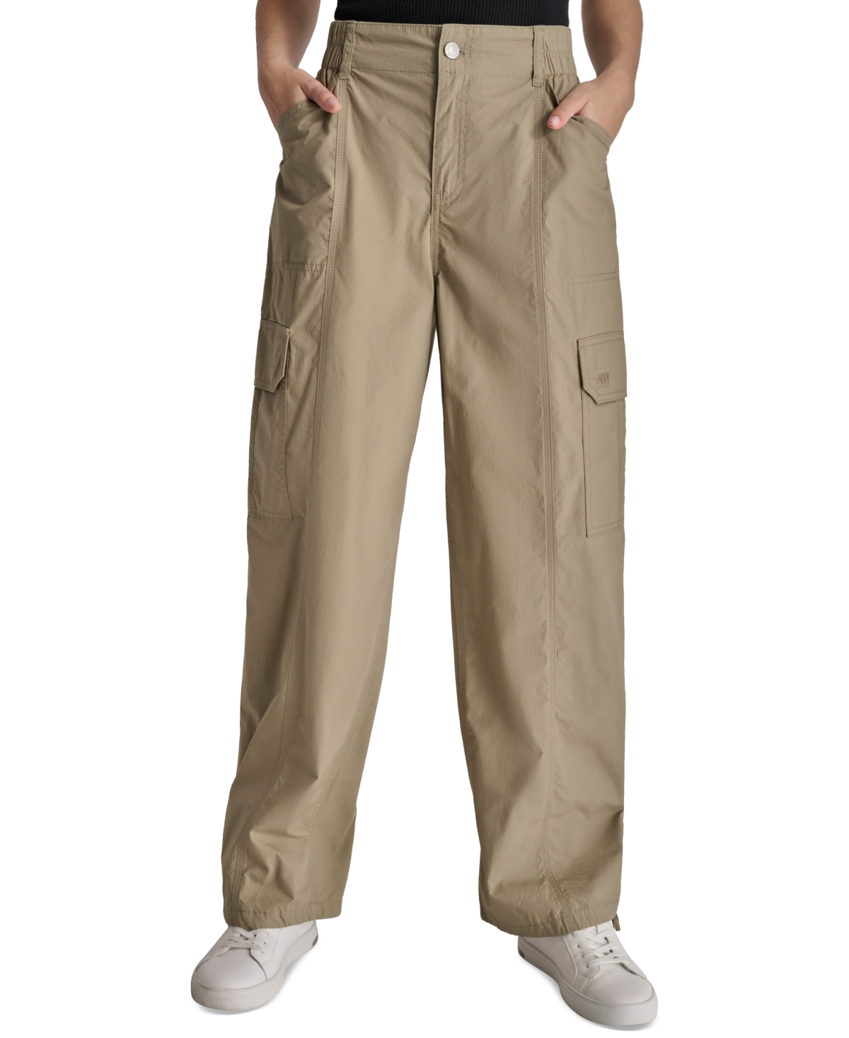 Dkny Jeans Women's Straight-Leg High-Waist Adjustable-Cuff Cargo Pants - Gi6 - Lght Fatigue