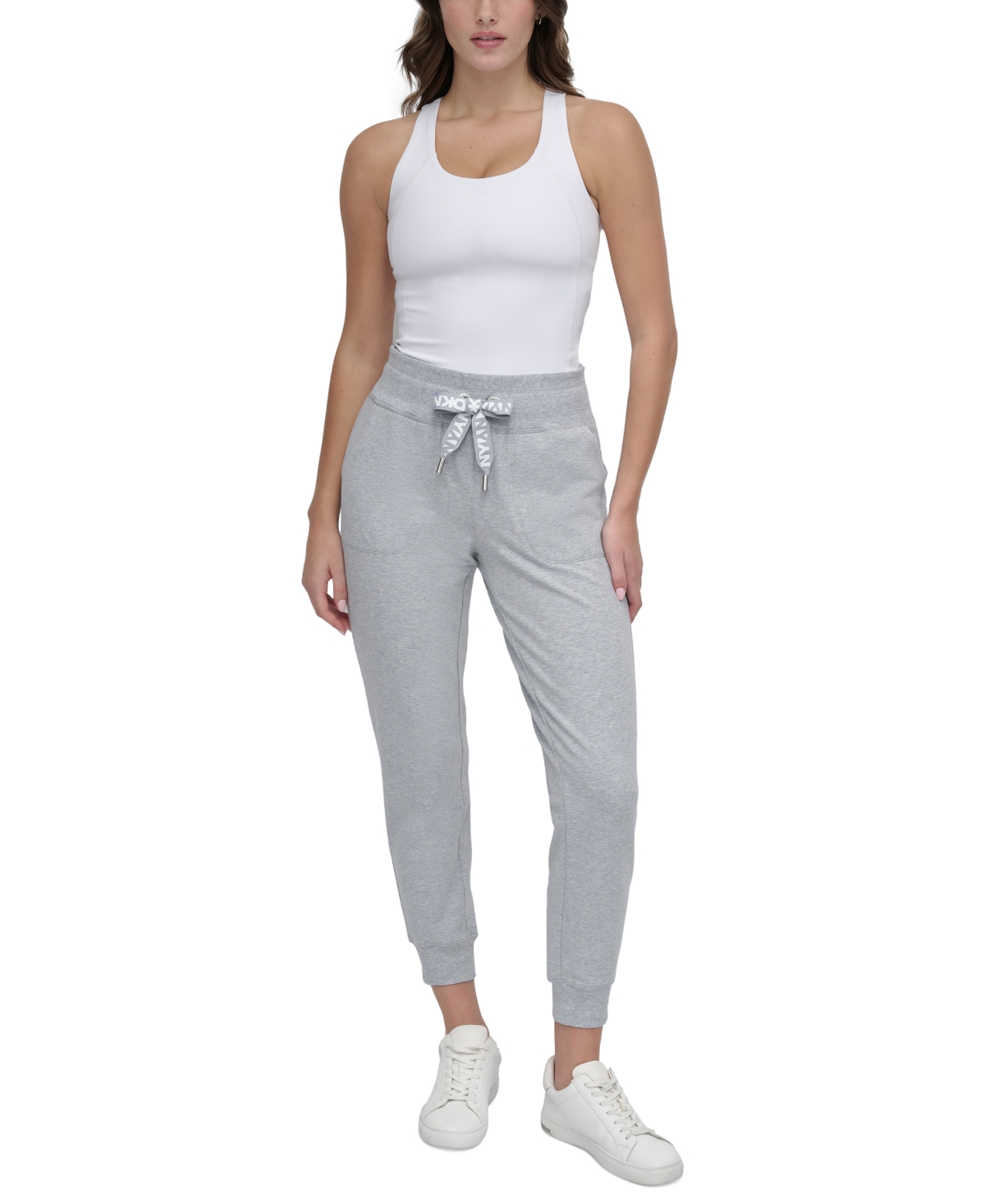 Dkny Sport Women's Logo-Drawstring High-Rise Joggers - Pearl Hgr