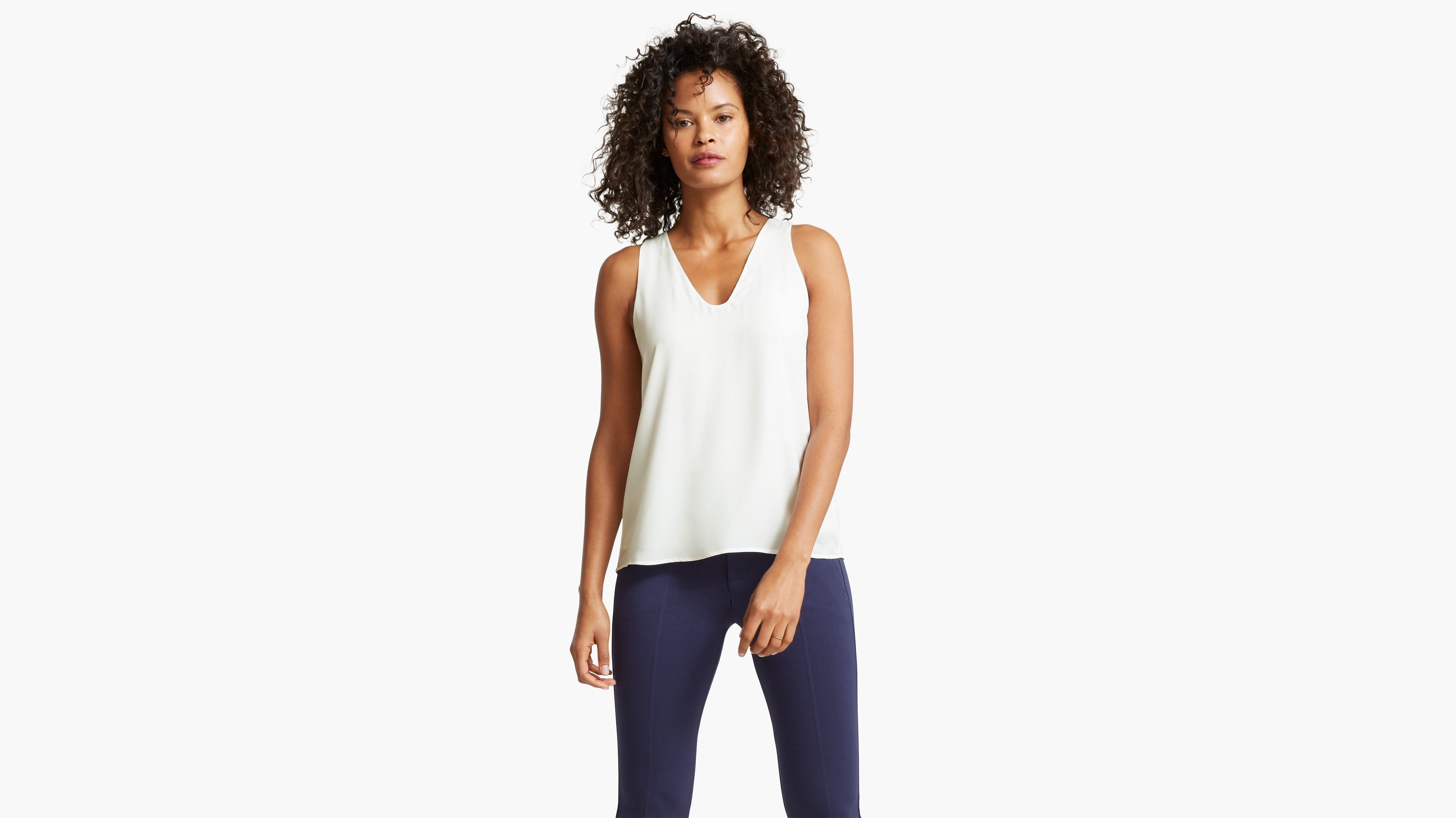 Dockers Back Detail Tank Top - Women's - White L