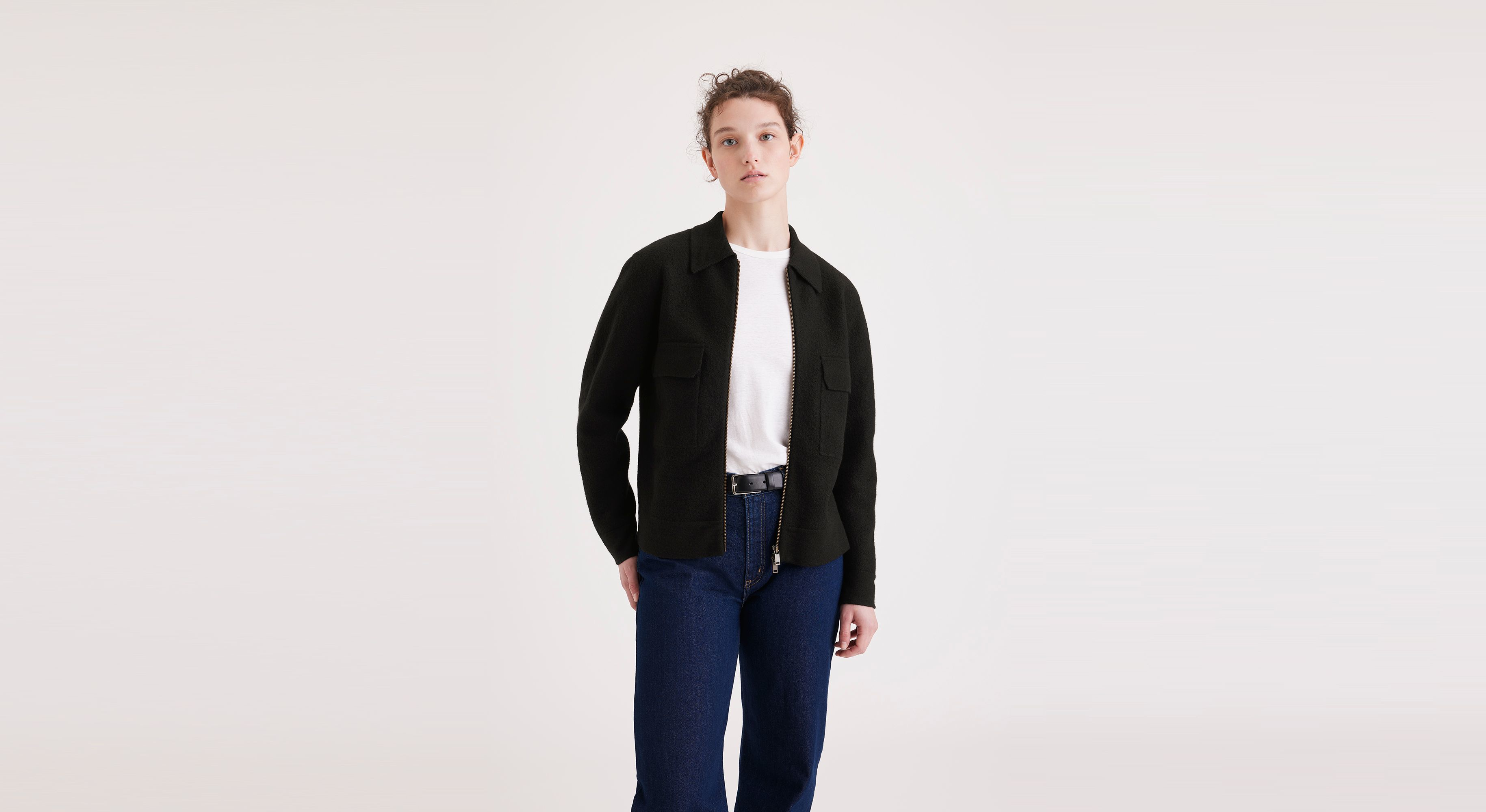 Dockers Boiled Wool Jacket - Regular Fit - Women's - Black L