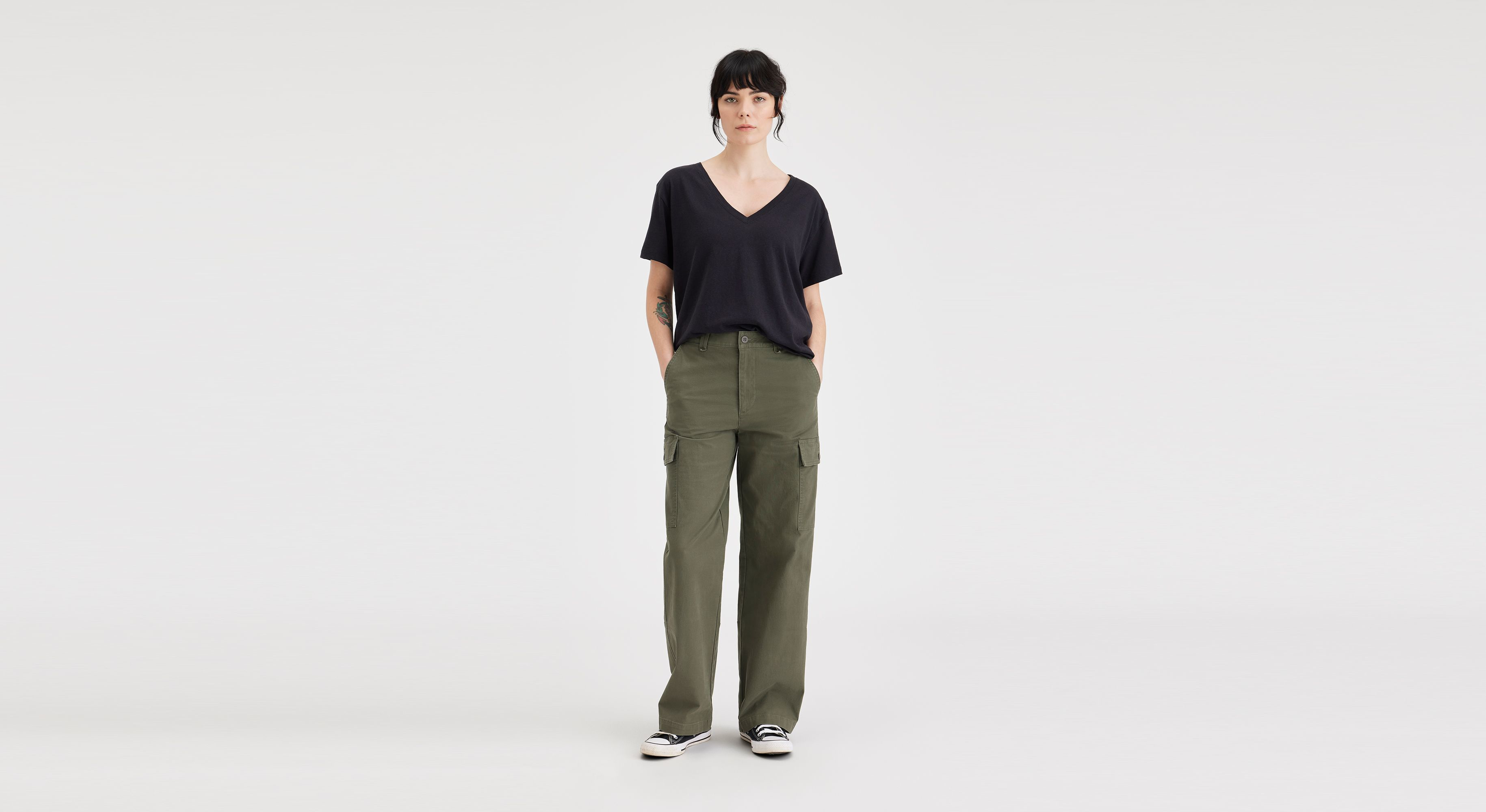 Dockers Cargo Pant - High Wide Fit - Women's - Green 24