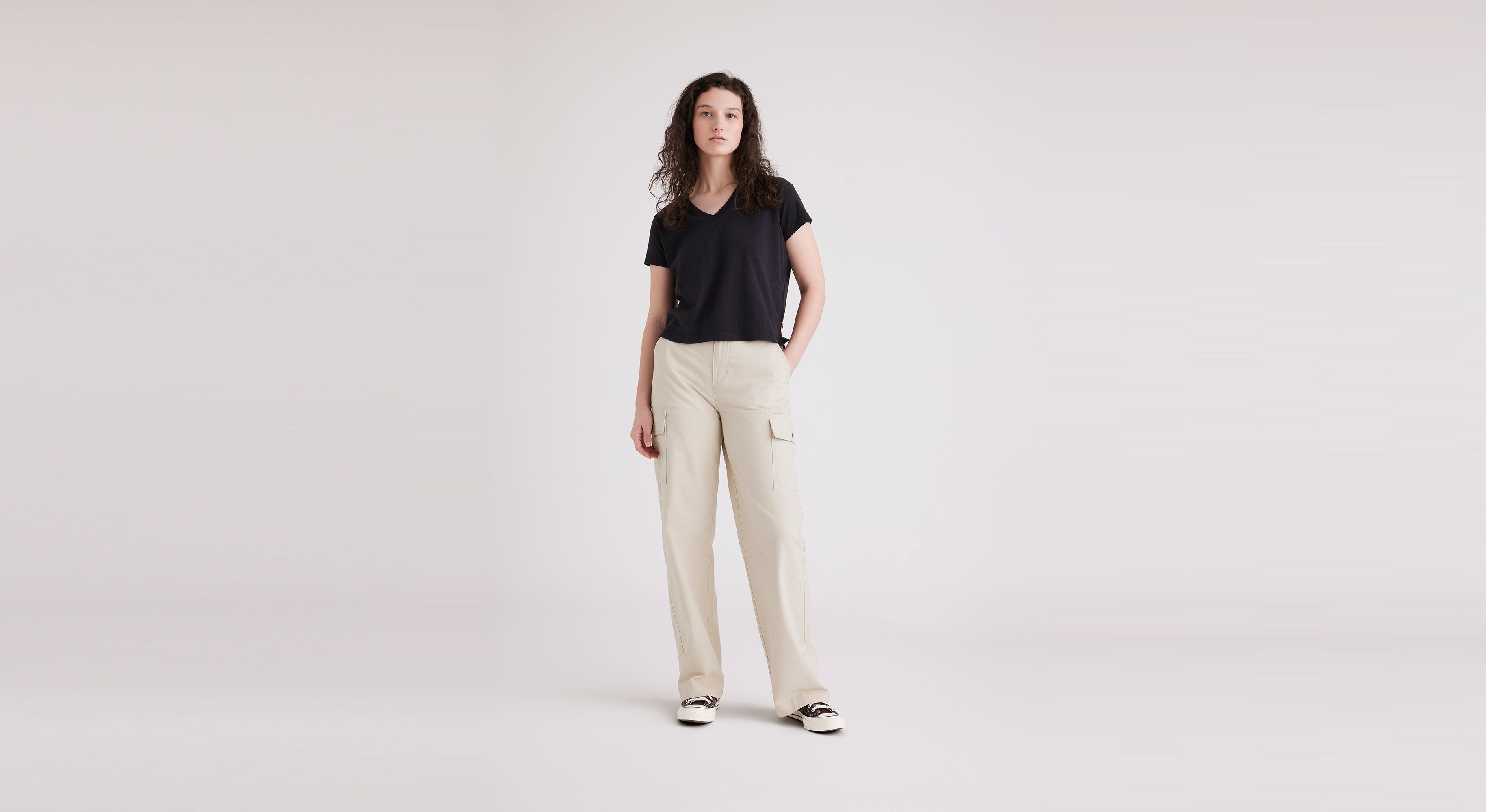 Dockers Cargo Pant - High Wide Fit - Women's - Khaki 25