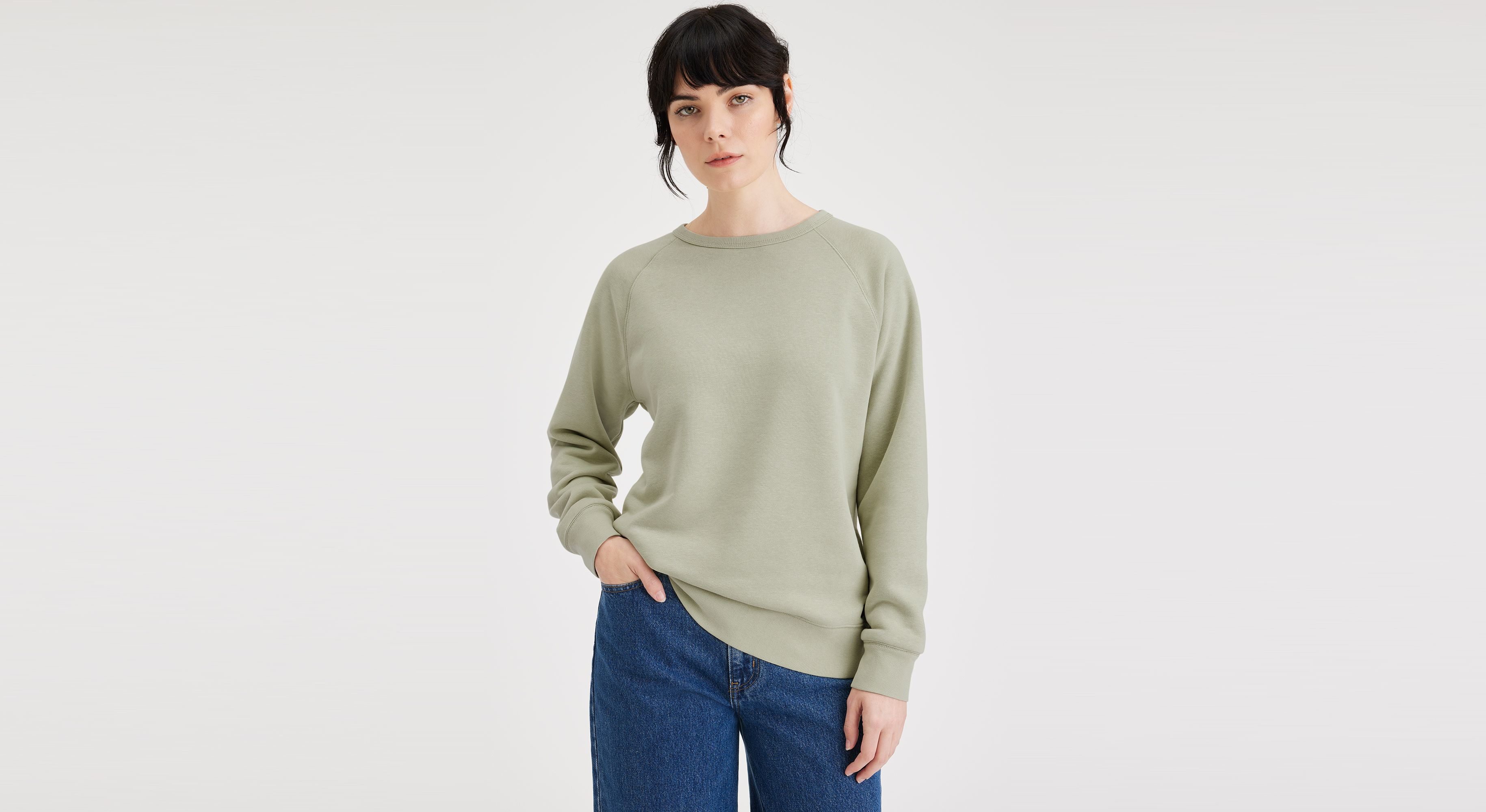 Dockers Crewneck Sweatshirt - Classic Fit - Women's - Green L