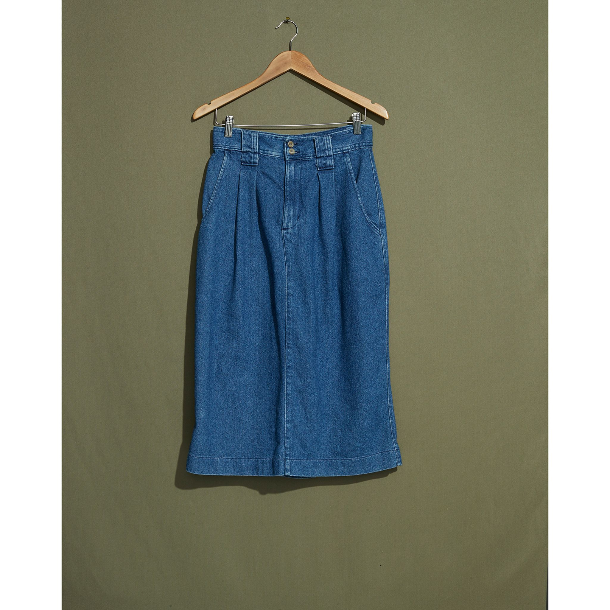 Dockers Made In Usa - Pleated Denim Skirt - 28 X 30 - Blue 2832