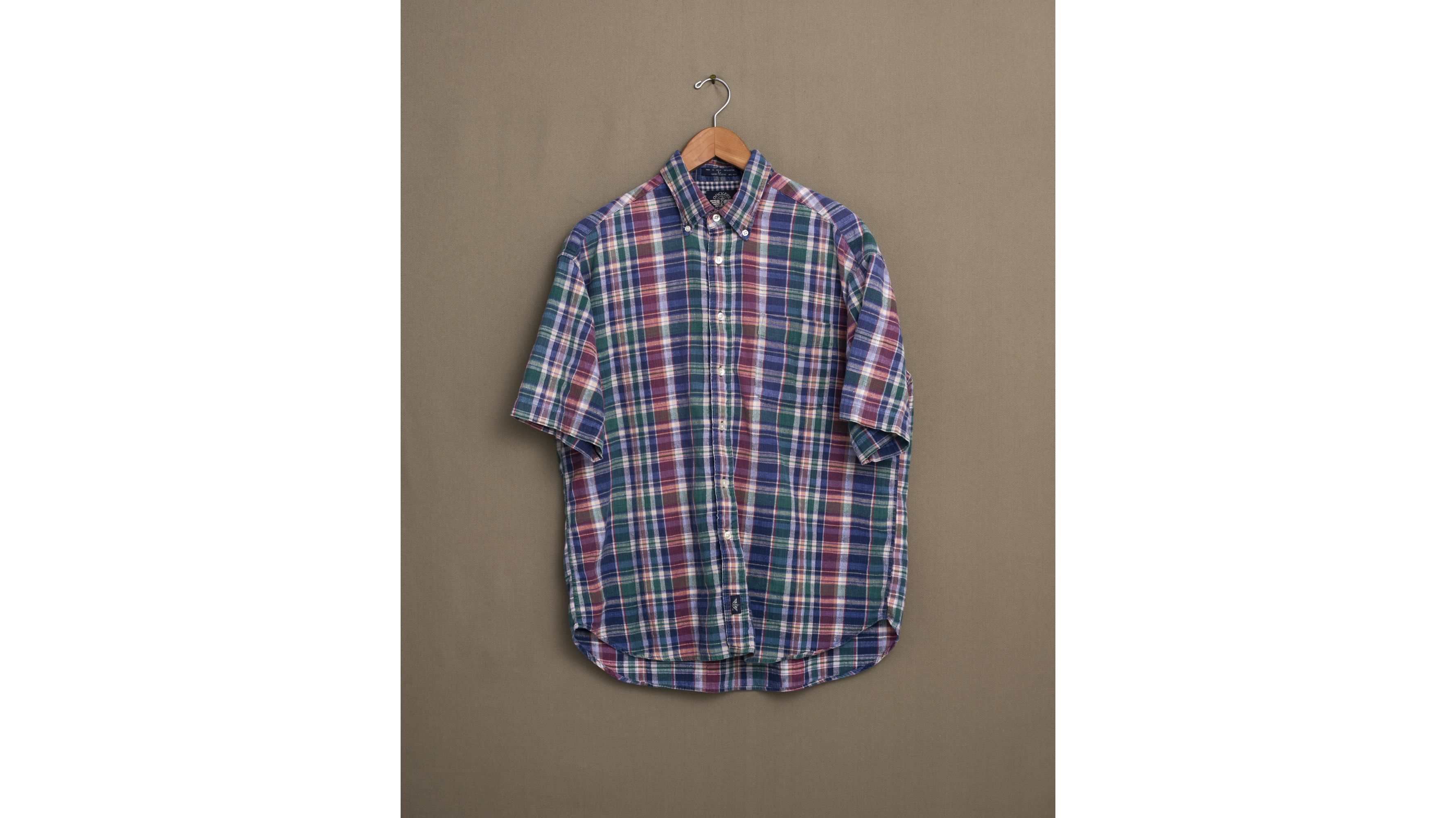 Dockers Navy Plaid Shirt - M - Blue M