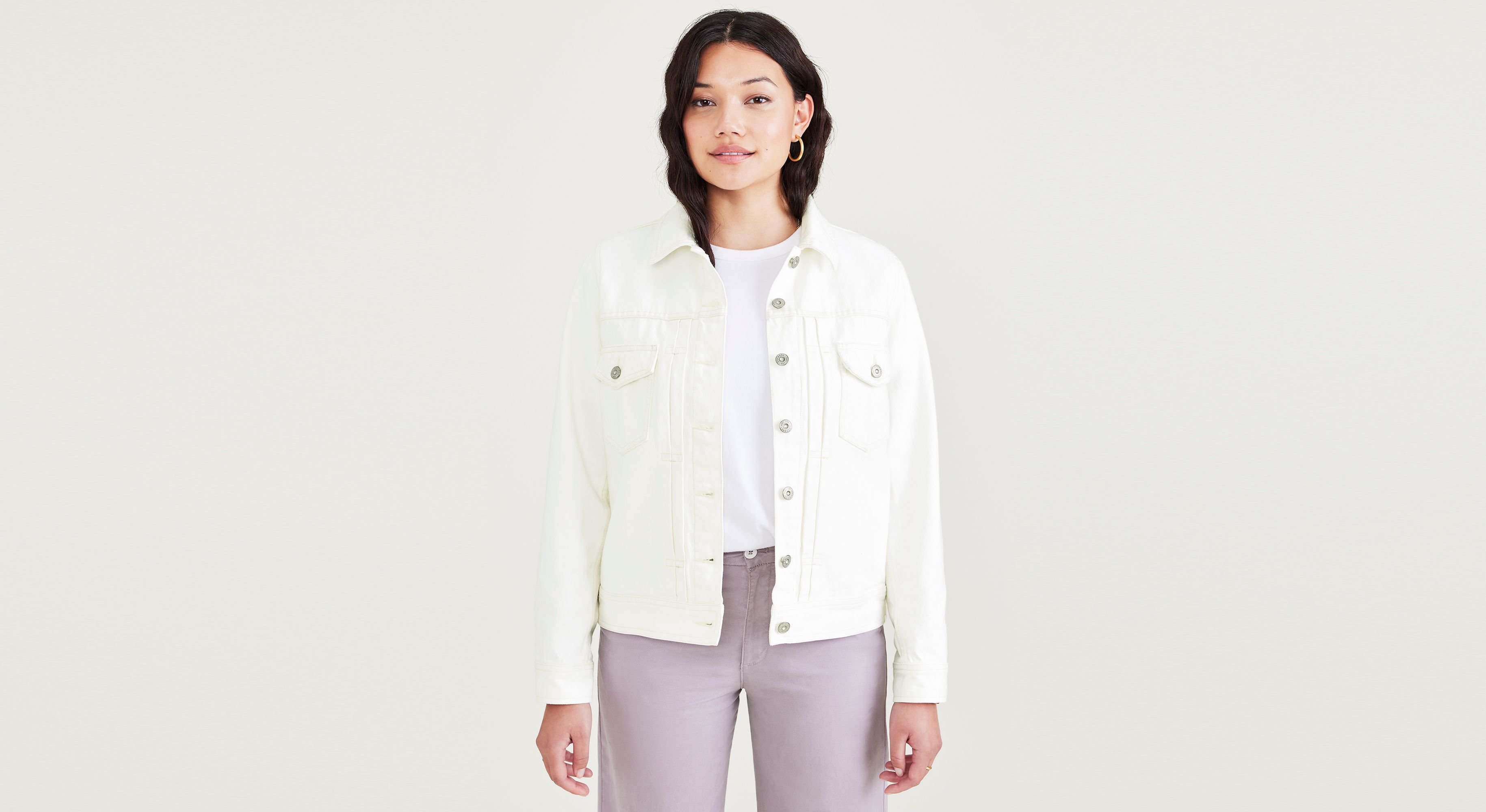 Dockers Original Trucker Jacket - Regular Fit - Women's - White L