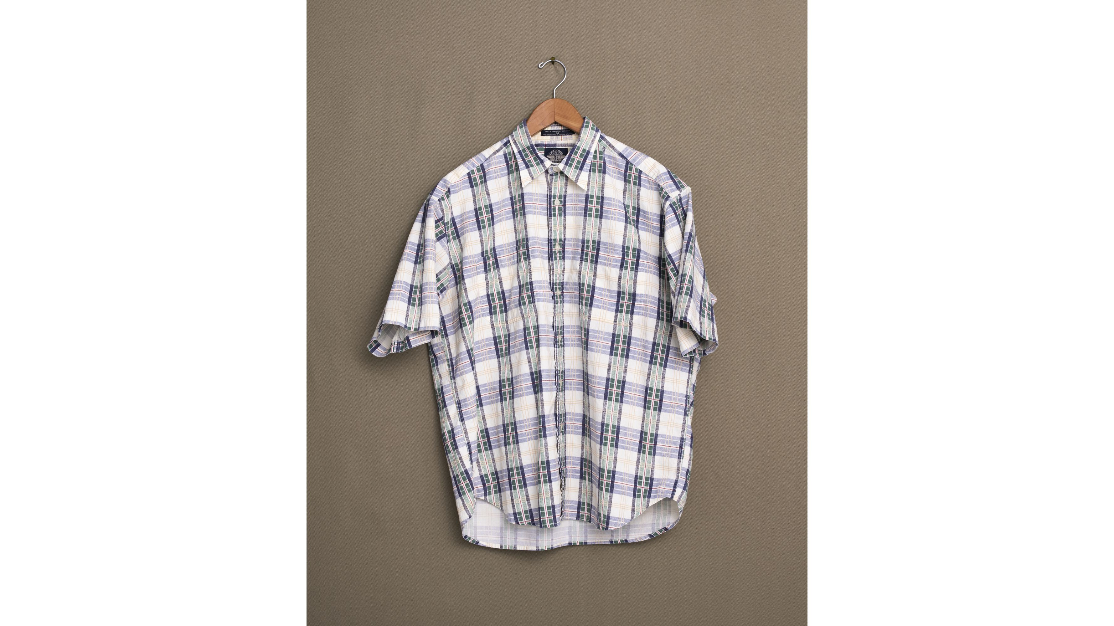 Dockers White & Green Plaid Shirt - M M