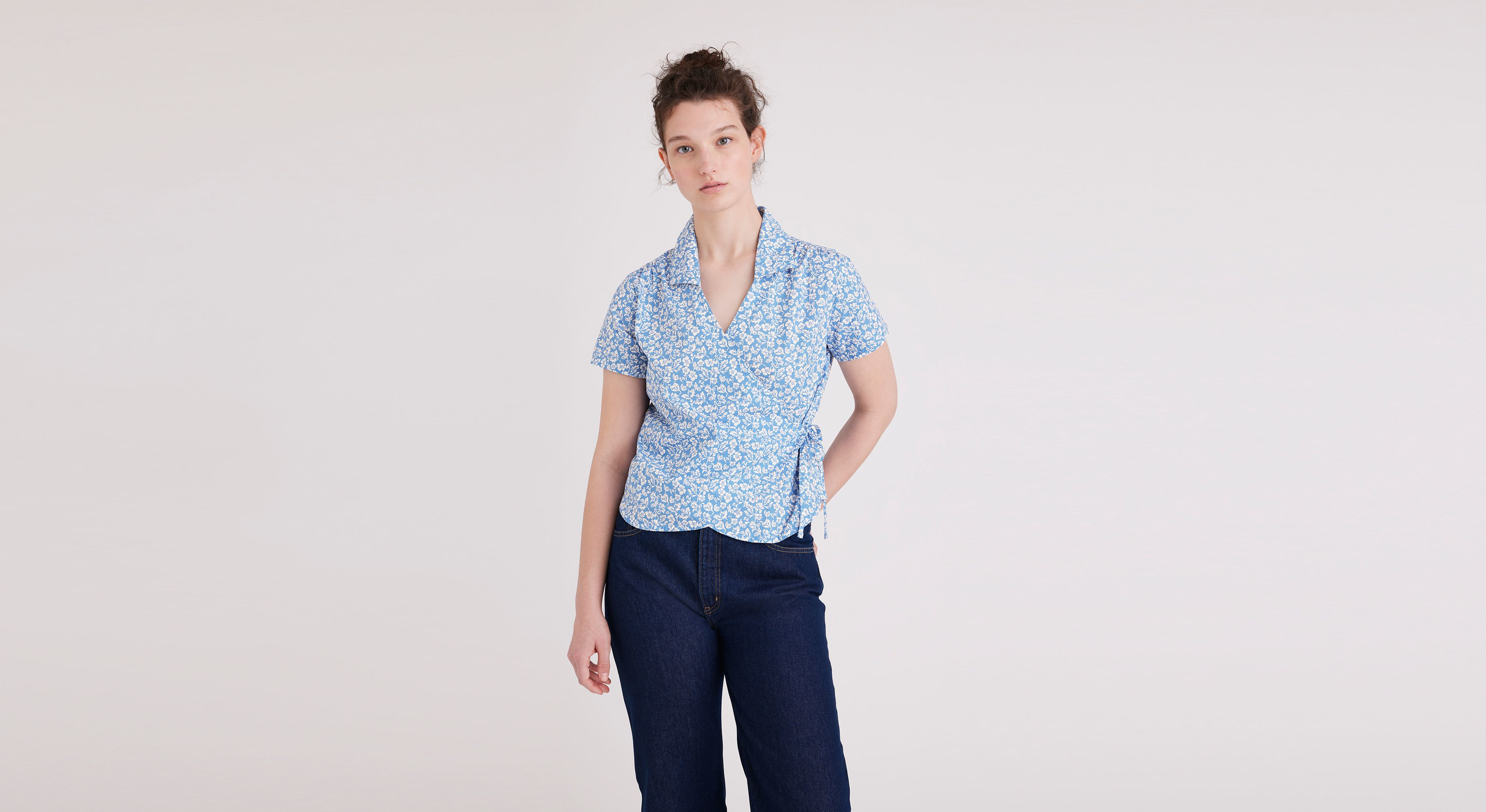 Dockers Wrap Blouse - Regular Fit - Women's - Blue L