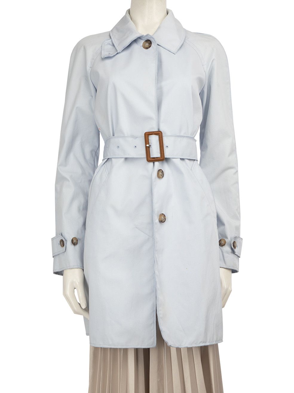 Dolce Gabbana Blue Belted Mid Length Trench Coat, Women's (Size Small)