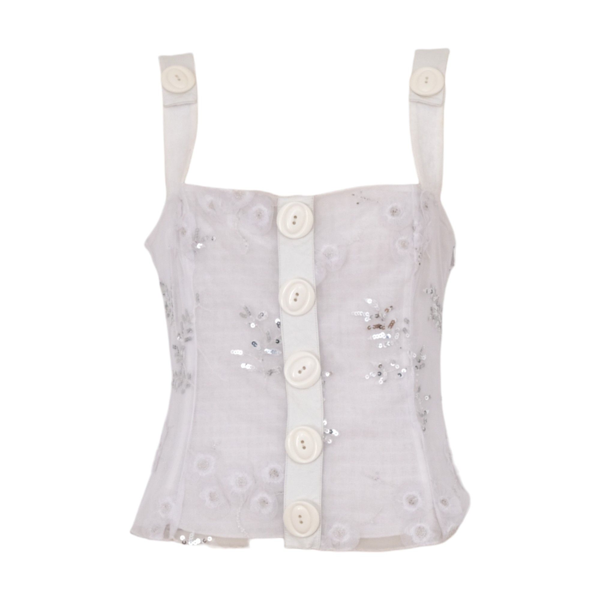 Dolce Gabbana D&g 2000S Lace Corset Top in White, Women's (Size Large)