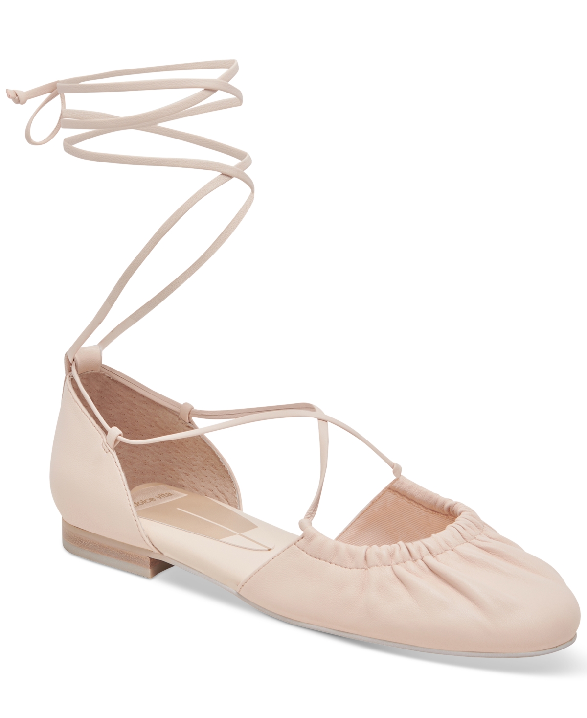 Dolce Vita Women's Cancun Lace-Up Ballet Flats - Ivory Leather