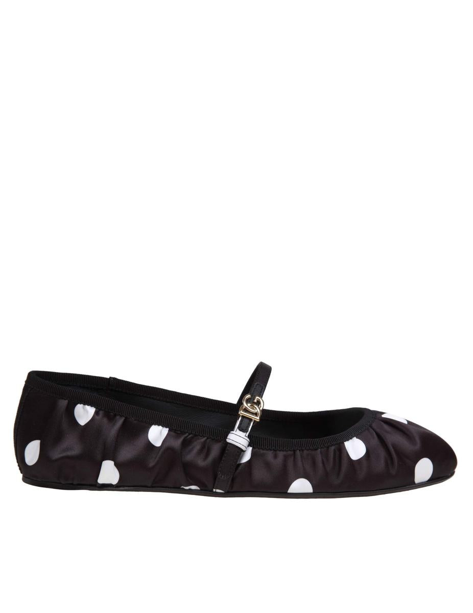 Dolce & Gabbana Ballet Flats In Polka Dot Print Satin