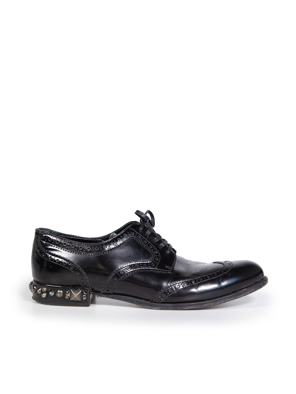 Dolce & Gabbana Black Leather Studded Brogues