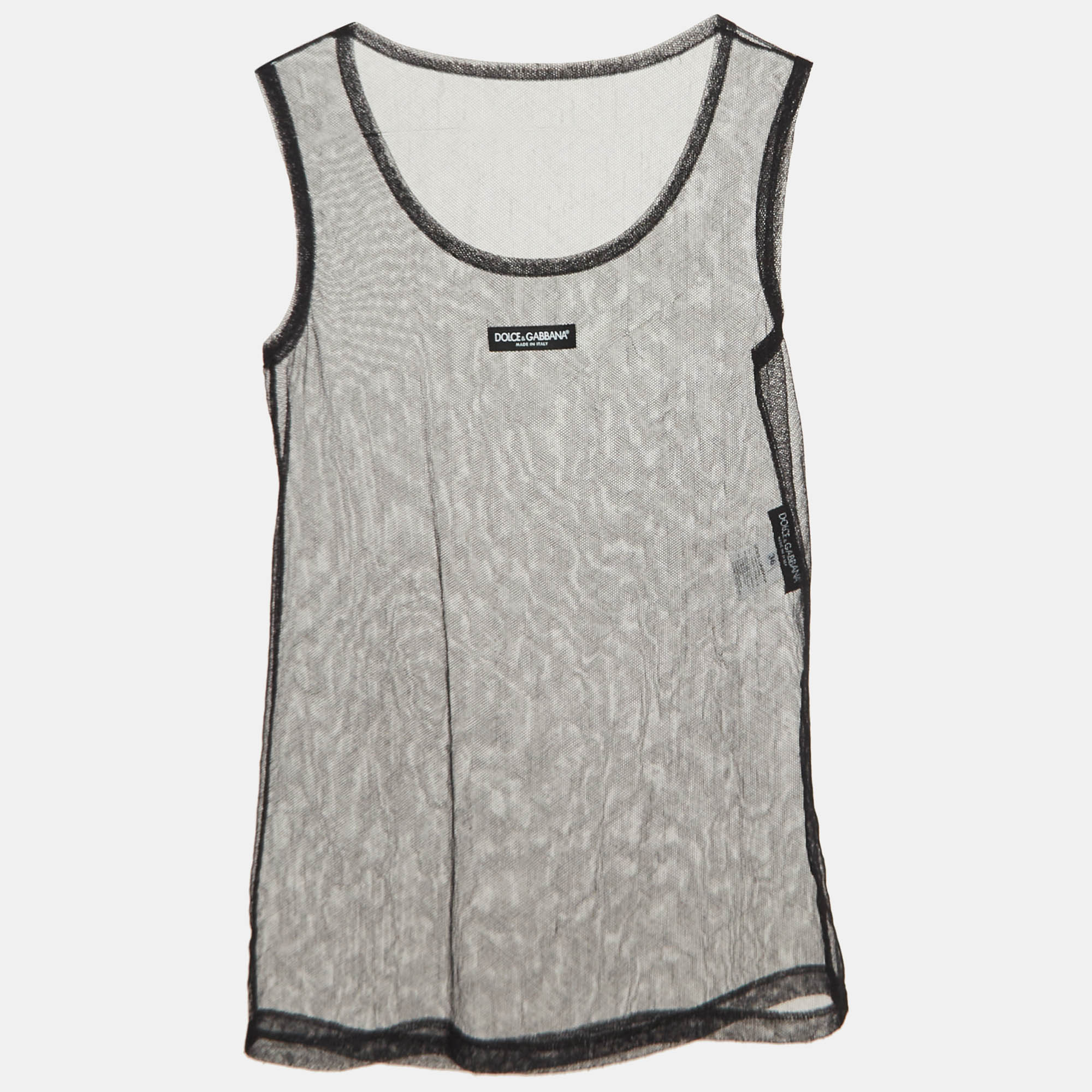 Dolce & Gabbana Black Mesh Sheer Tank Top XS