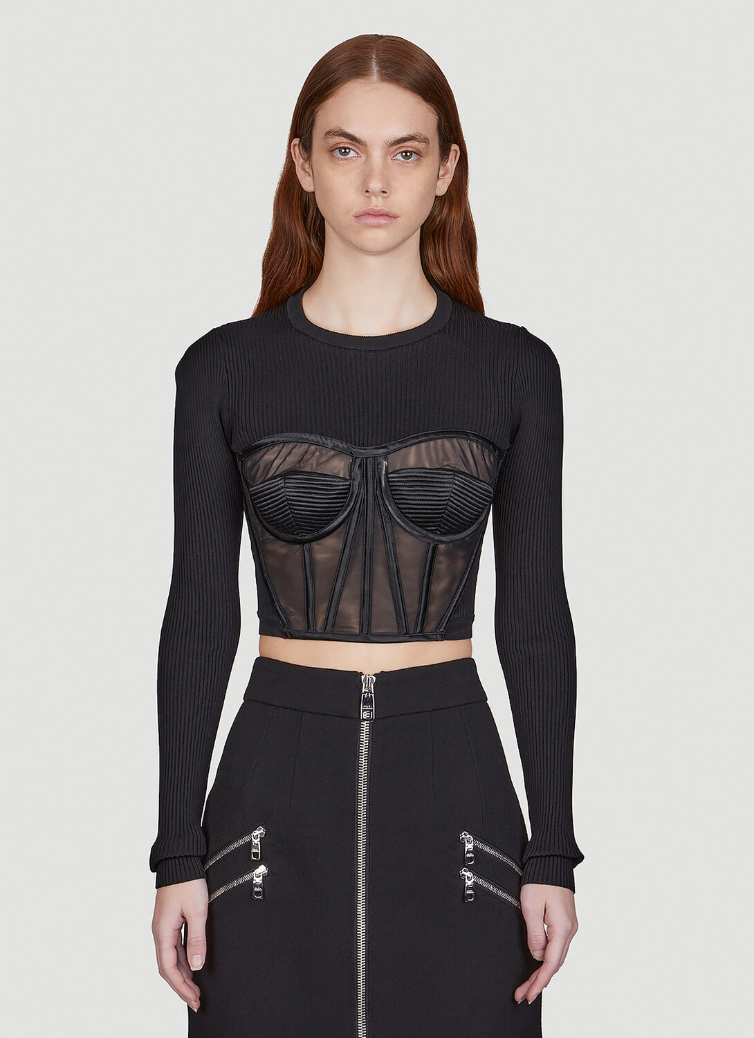 Dolce & Gabbana Corset Cropped Top - Woman Tops Black It - 40