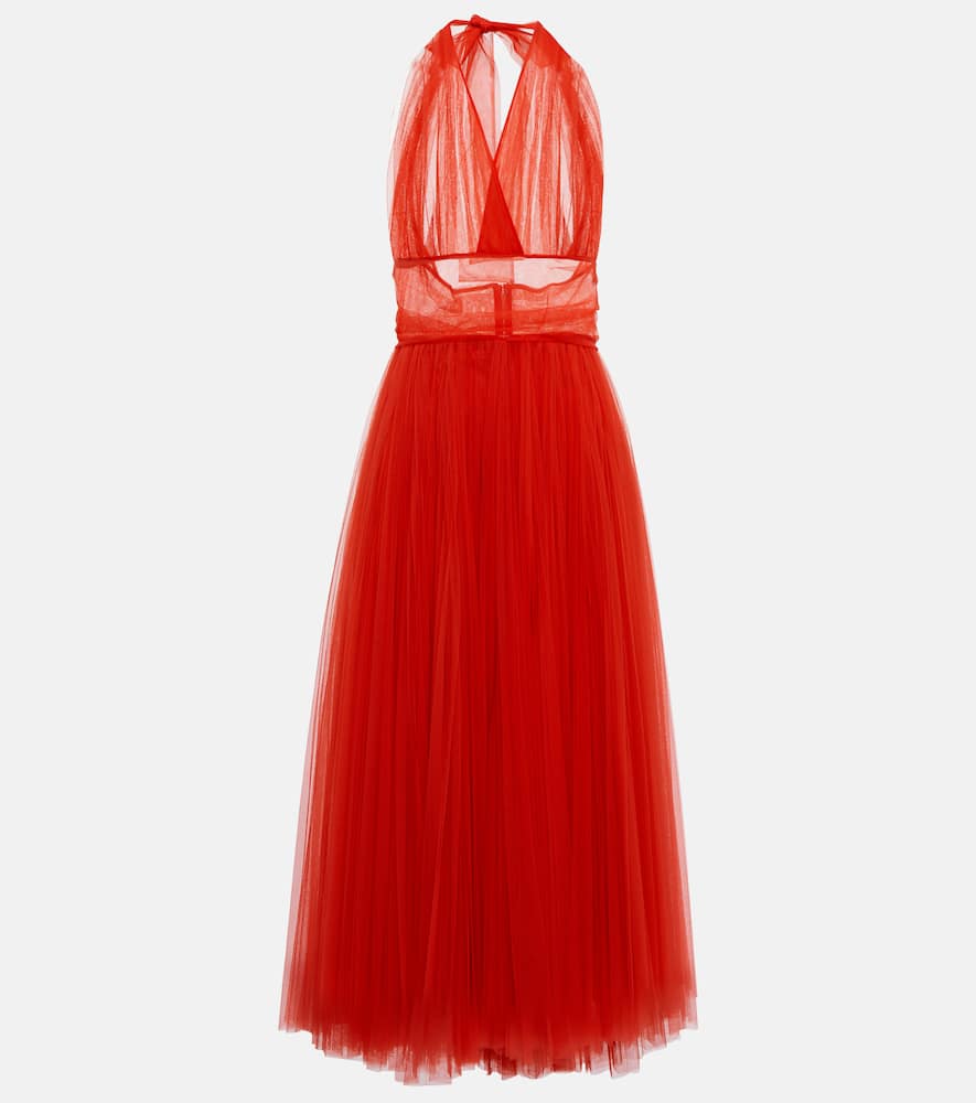 Dolce & Gabbana Halter-neck tulle midi dress