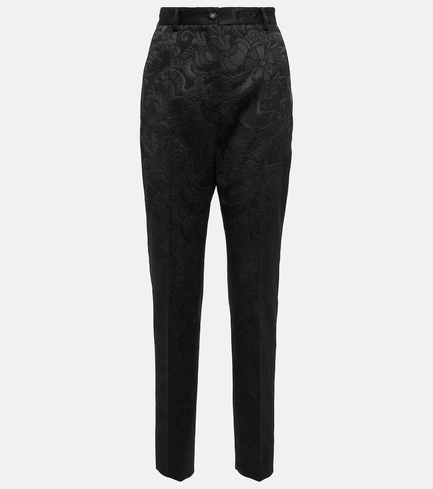 Dolce & Gabbana Jacquard high-rise cropped pants