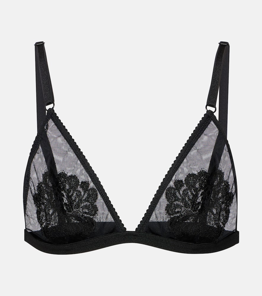 Dolce & Gabbana Lace-trimmed mesh bra top