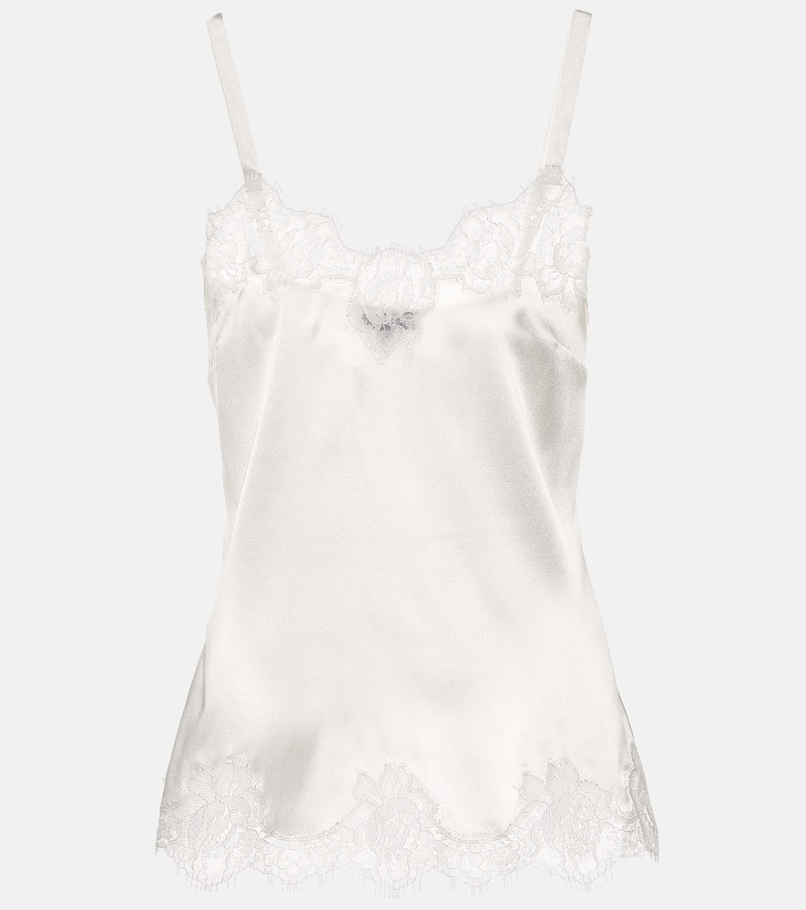 Dolce & Gabbana Lace-trimmed satin camisole