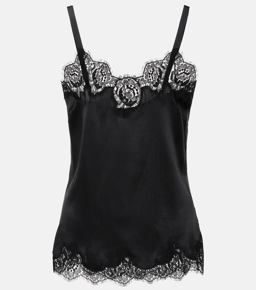 Dolce & Gabbana Lace-trimmed satin camisole