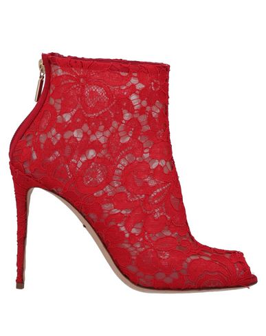 Dolce & gabbana Woman Ankle boots Red Size 4 Viscose, Cotton, Polyamide