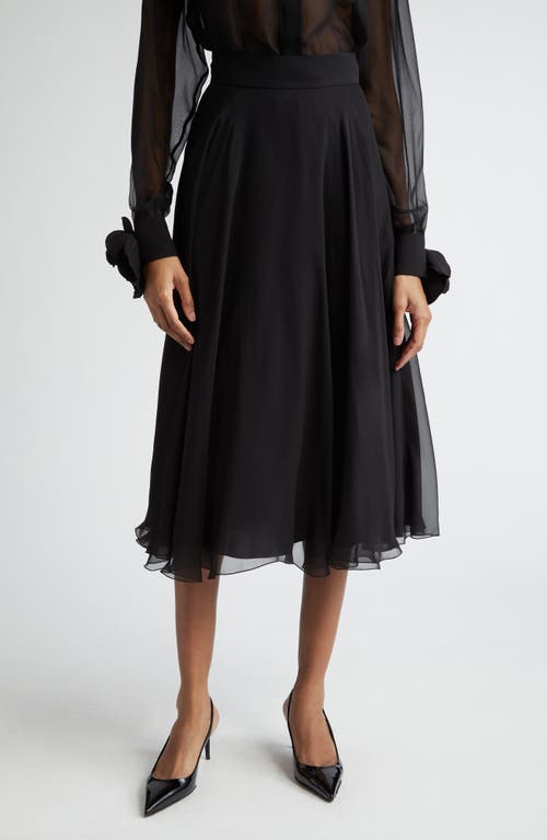 Dolce&Gabbana Silk Chiffon Circle Skirt in Nero at Nordstrom, Size 4 Us