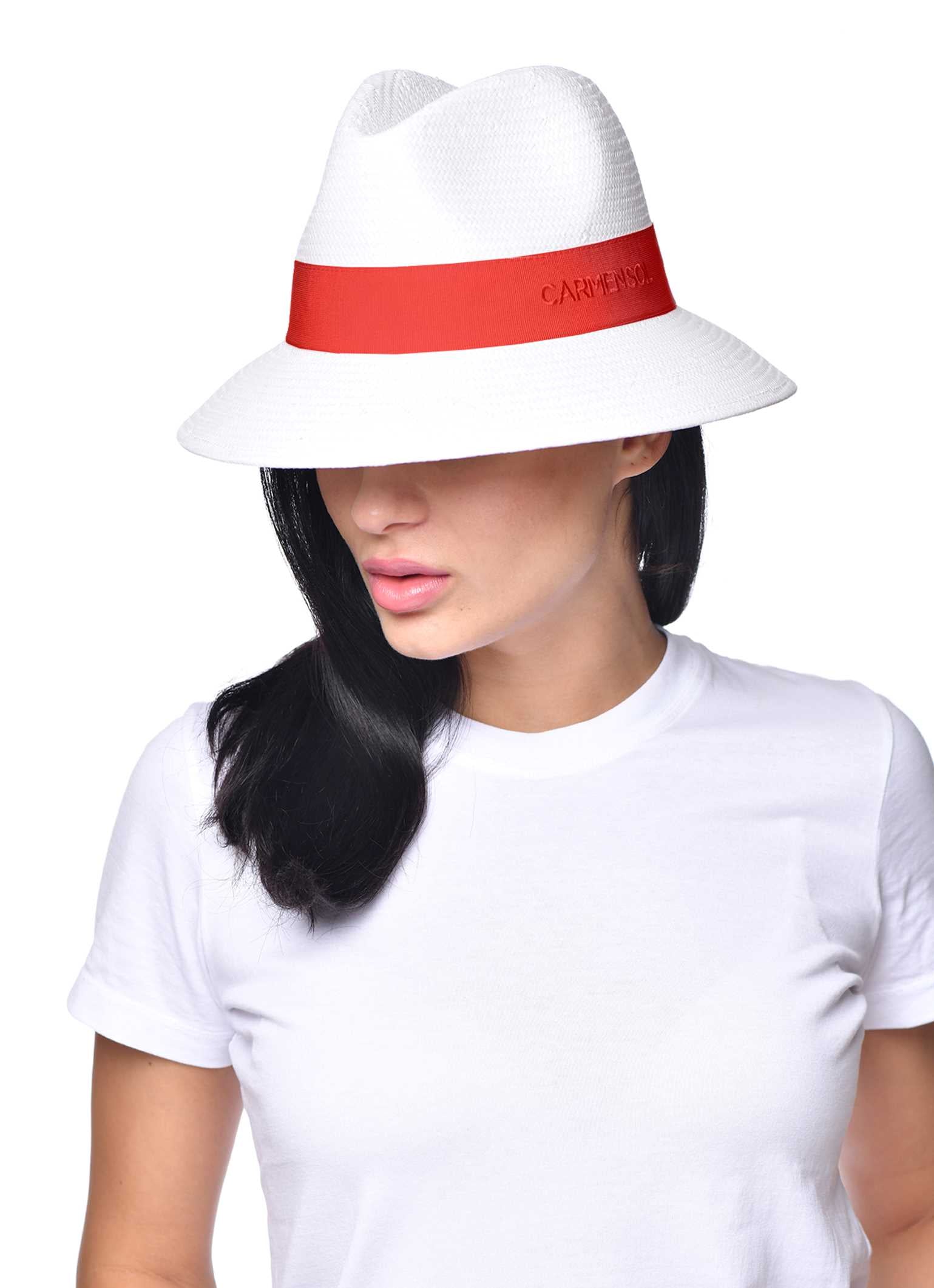 Dolores 2 packable Fedora hat - M Red