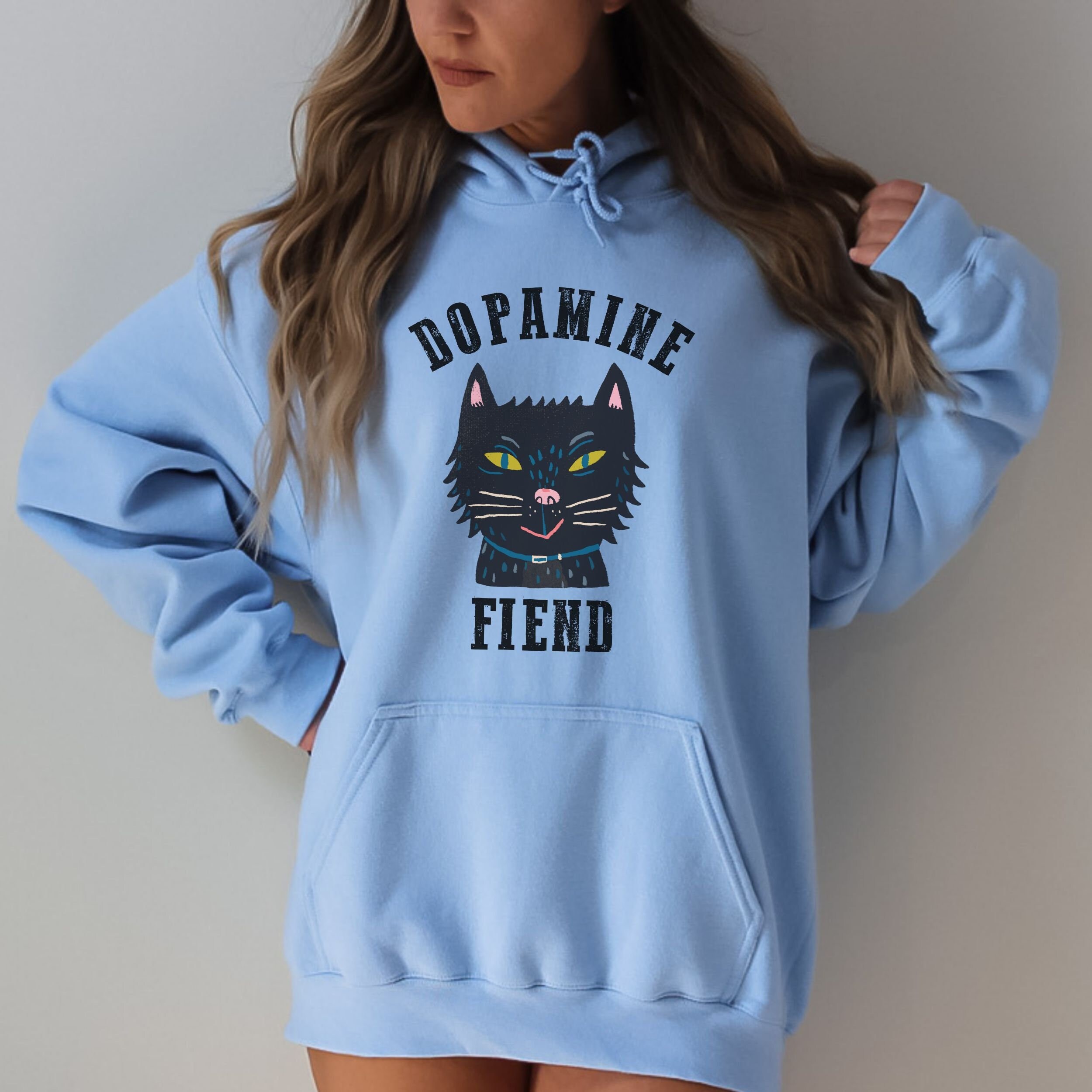 Dopamine Fiend Hoodie, Dopamine, Serotonin, Neurotransmitter, Mental Health Cat, Molecule, Adhd, Self Care