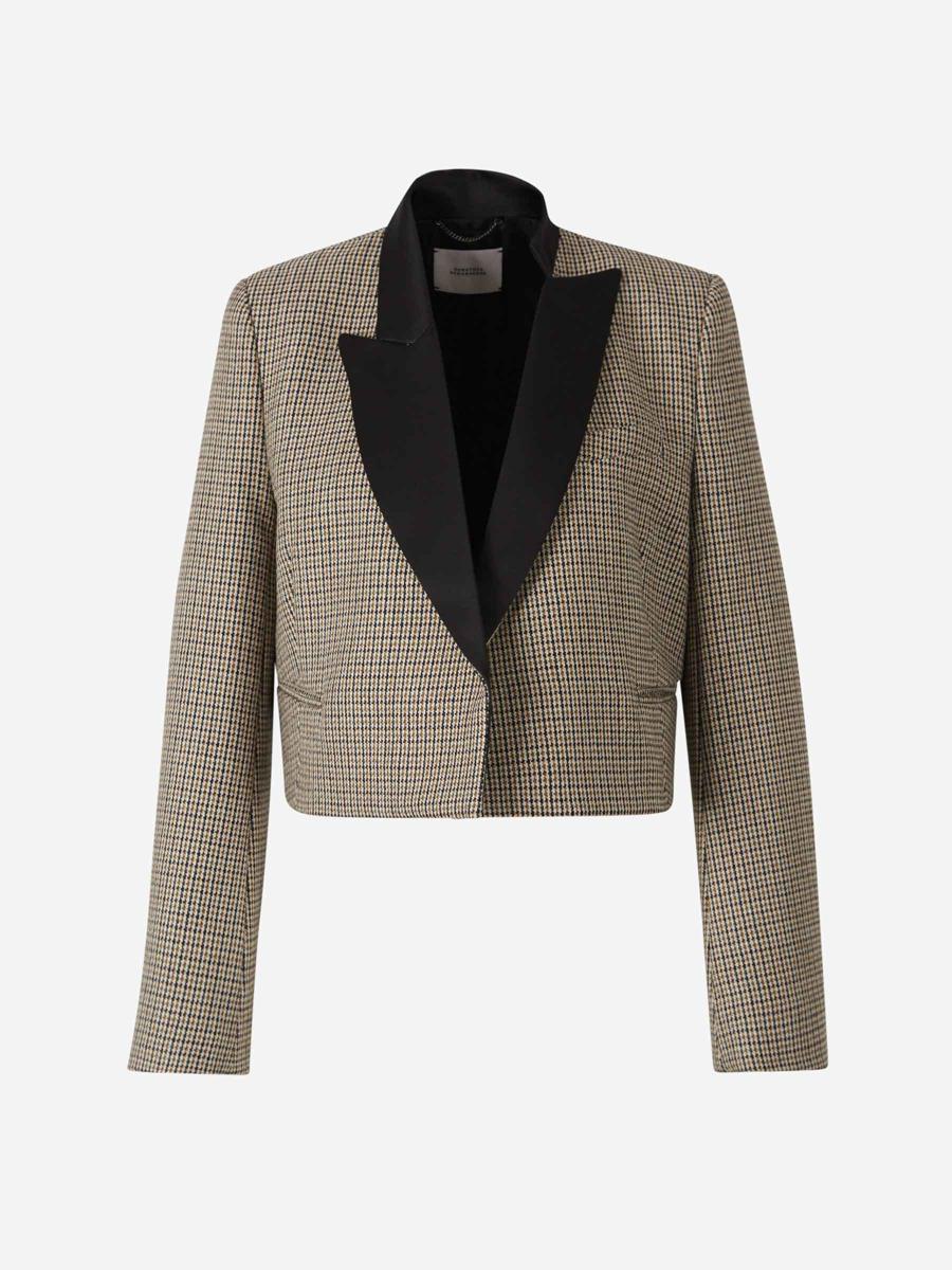 Dorothee Schumacher Cropped Blazer Plaid Motif