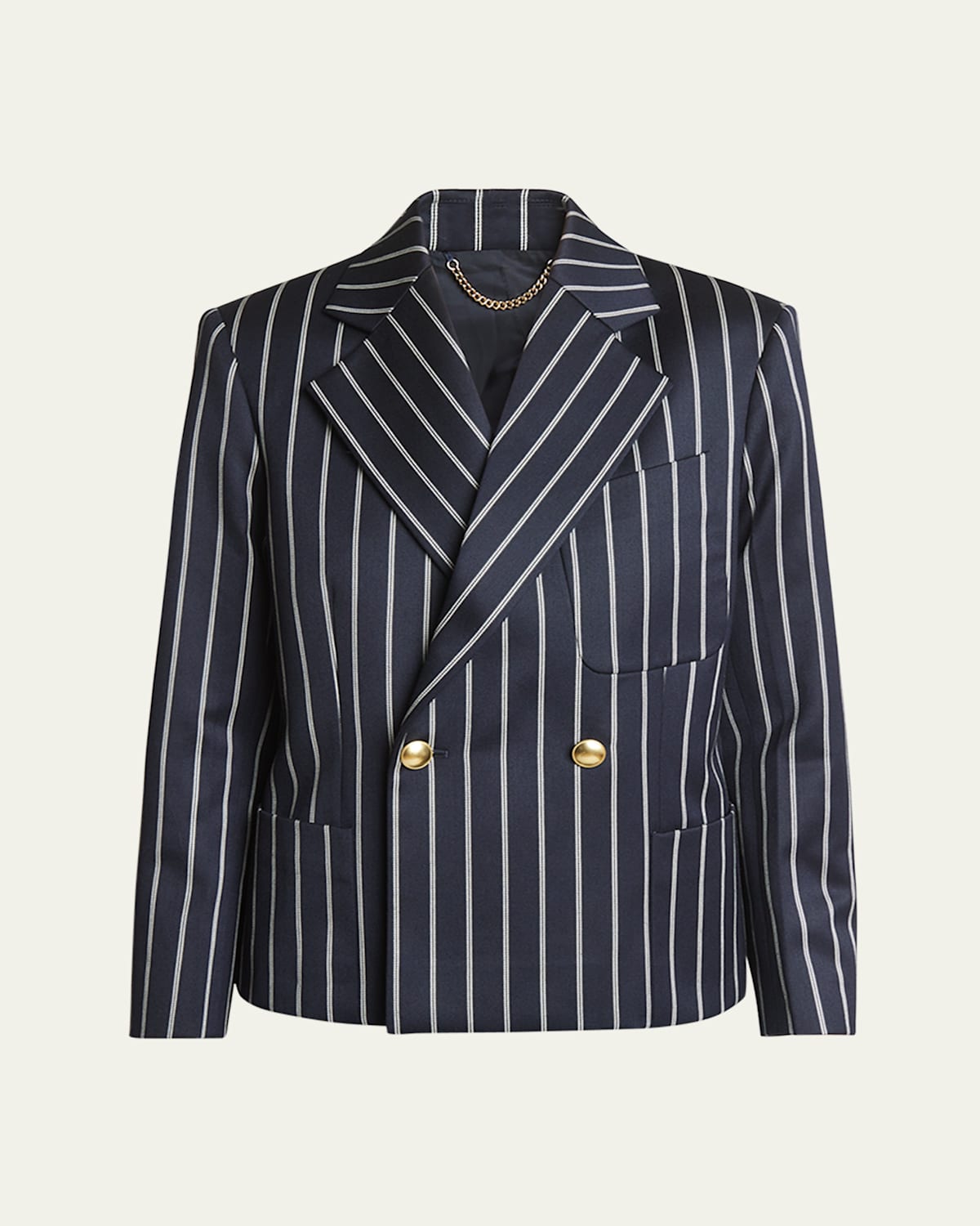 Double-Breasted Cropped Blazer Jacket