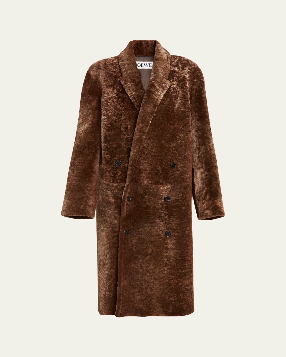 Double-Breasted Shearling Coat