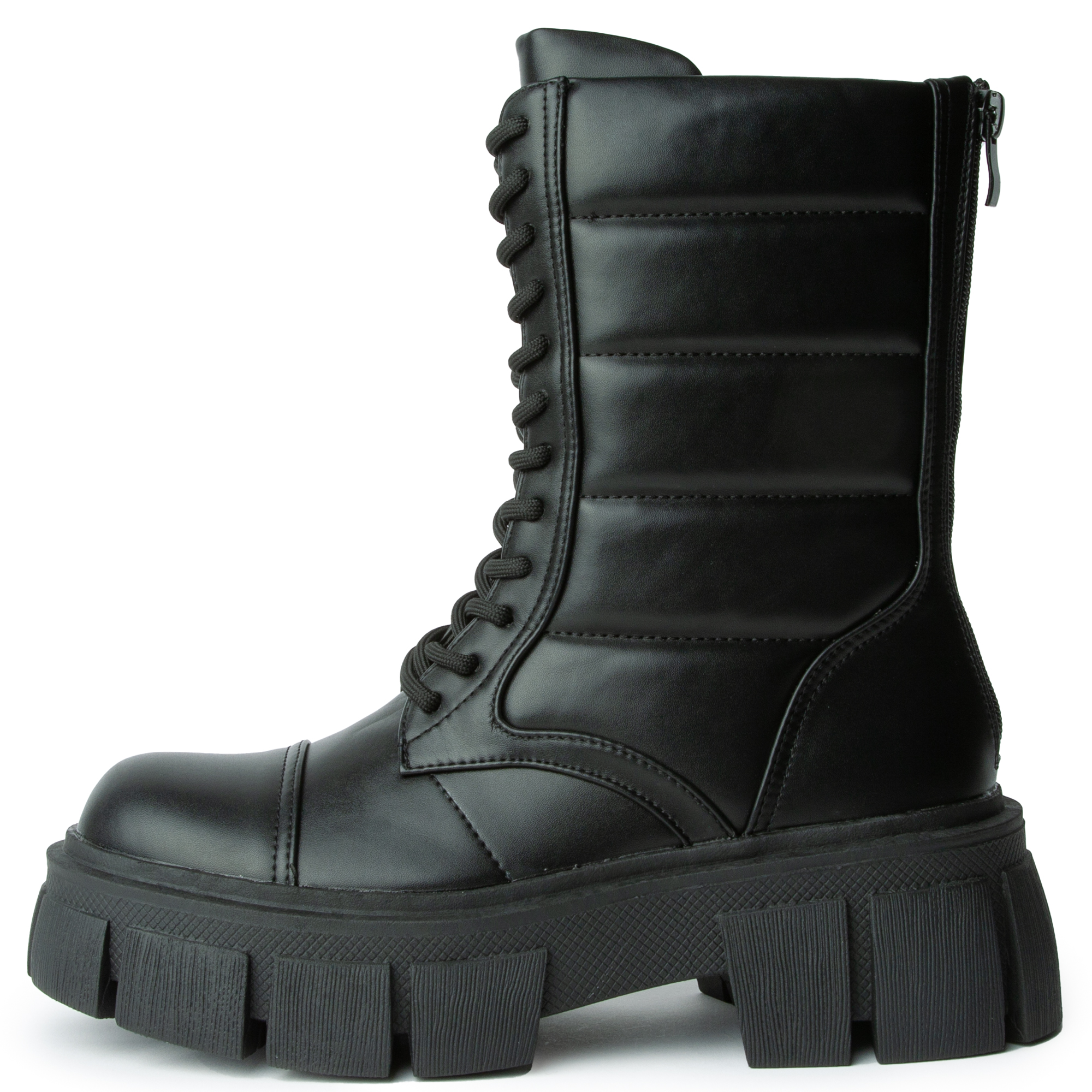 Dovey 1- Black Combat Ankle Boots Black