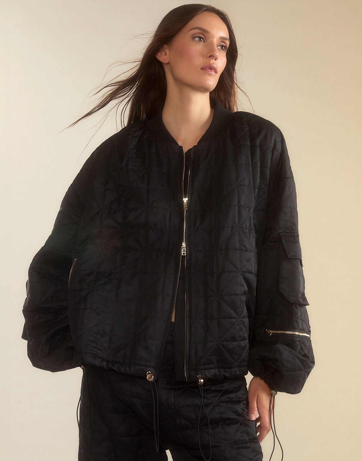 Downtown Quilted Bomber Jacket