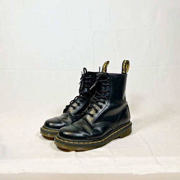 Dr Martens 1460 Womens Black Leather Lace Up Combat Boots (Size 5)