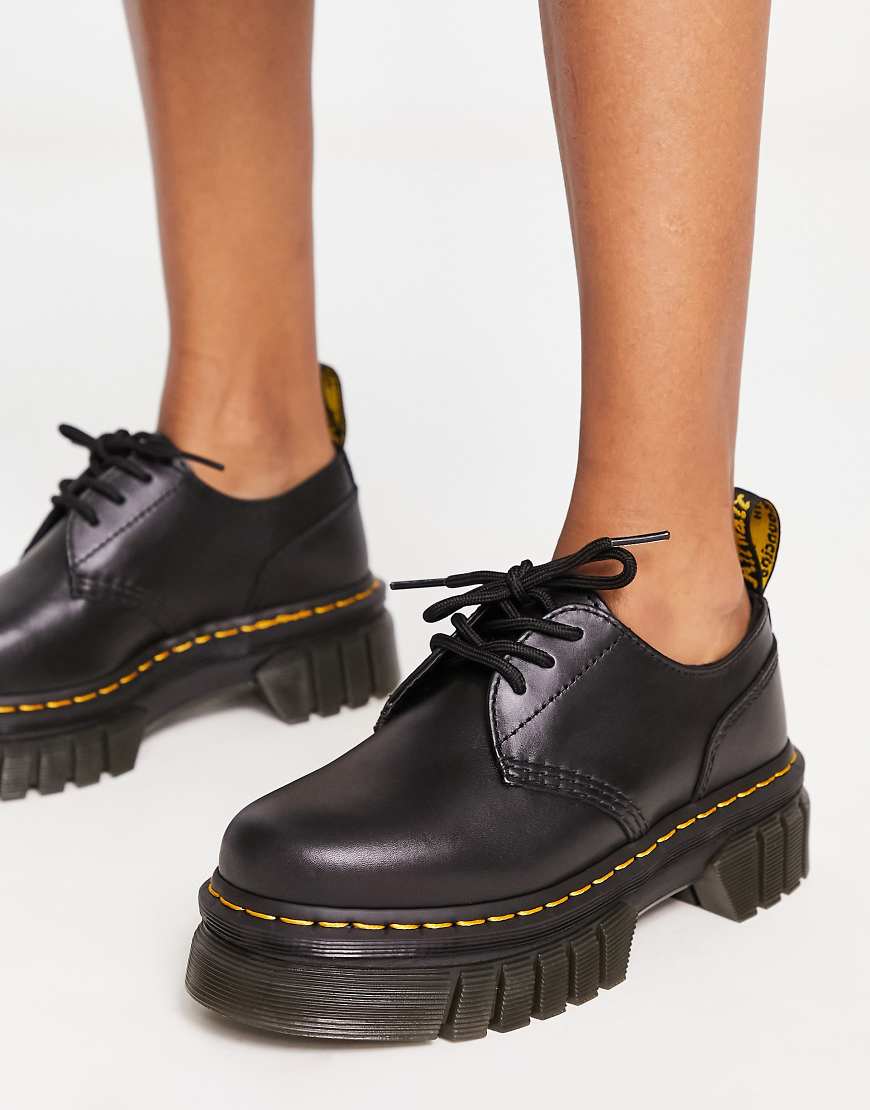 Dr Martens Audrick 3-eye shoes with chunky sole in black