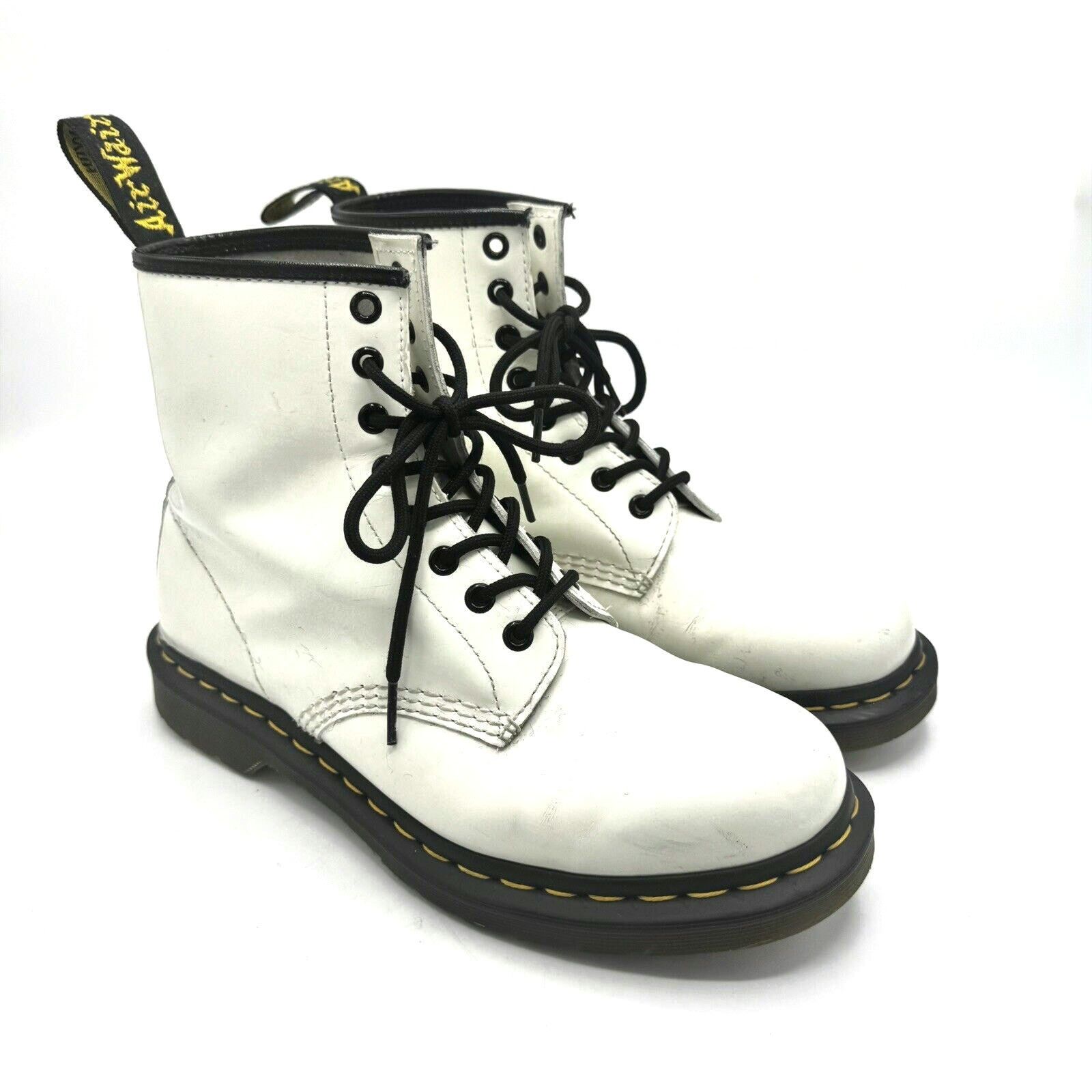 Dr Martens Dr. Martens White Combat Boots 8 Eye Size 41 / Unisex Casual, Women's