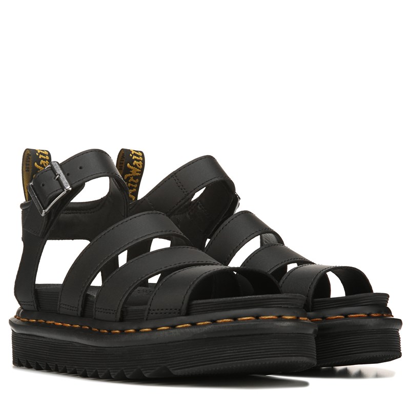 Dr. Martens Women's Blaire Platform Gladiator Sandals (Black Leather) - Size 10.0 M