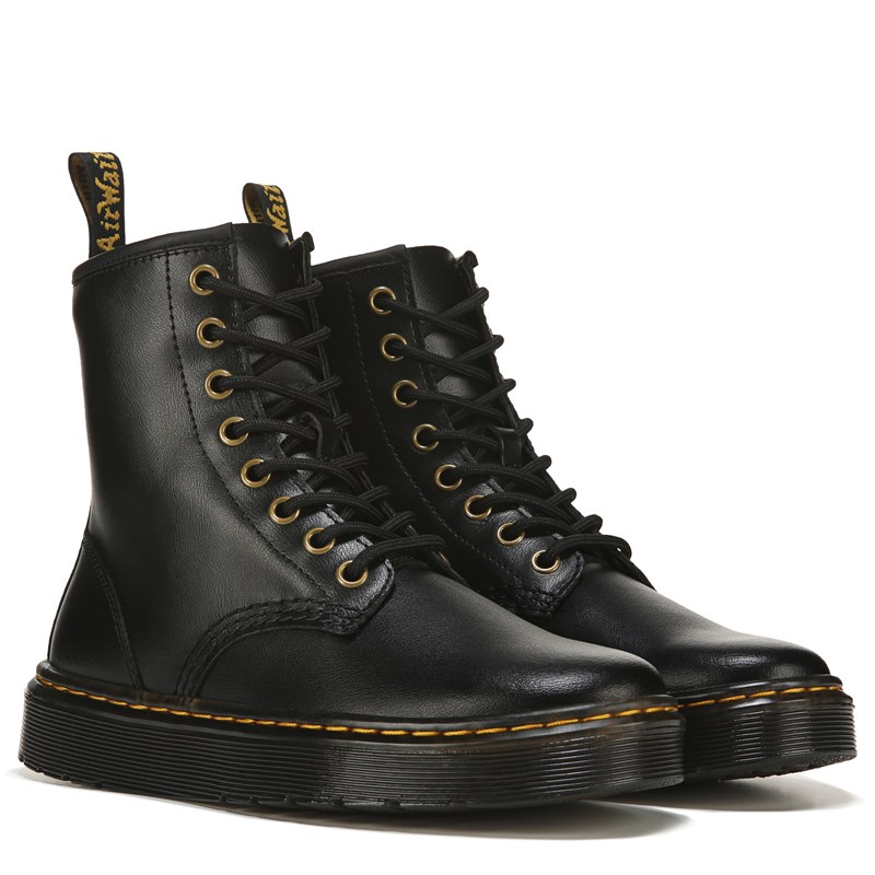 Dr. Martens Zavala Combat Boots (Black Leather) - Size 10.0 M