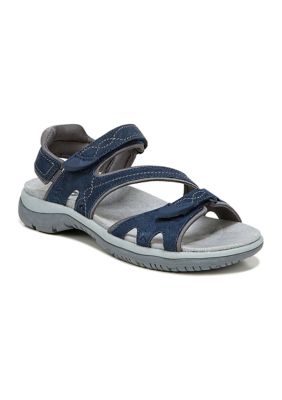 Dr. Scholl's Women's Adelle Ankle Strap Sandals - Taupe, Navy Blue, 10M