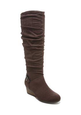 Dr. Scholl's Women's Break Free Tall Wedge Boot, Brown, 7.5M