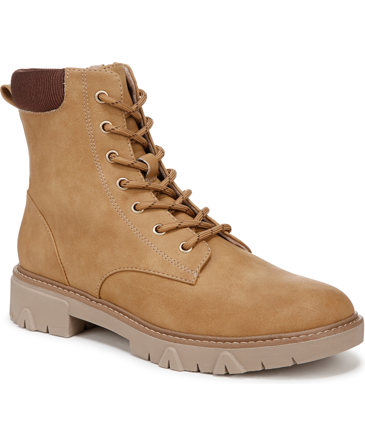 Dr. Scholl's Women's Headstart Combat Boots - Tan Faux Leather