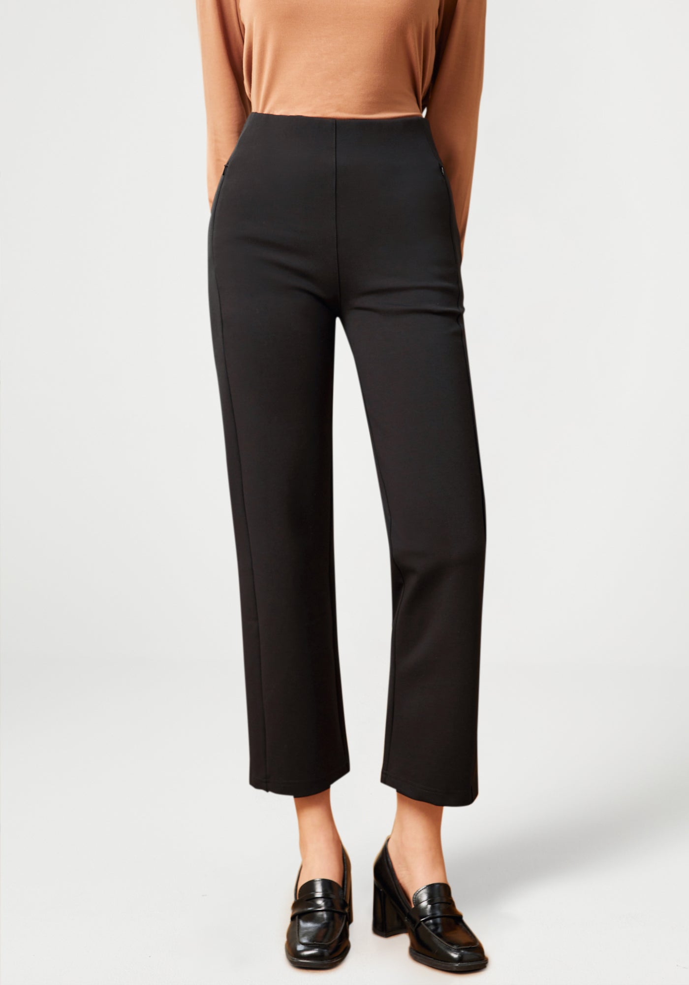 Dress Pant Yoga Pants | Monroe Crop Trouser | Straight-Leg | Black | Women's Size XS/Petite | Betabrand