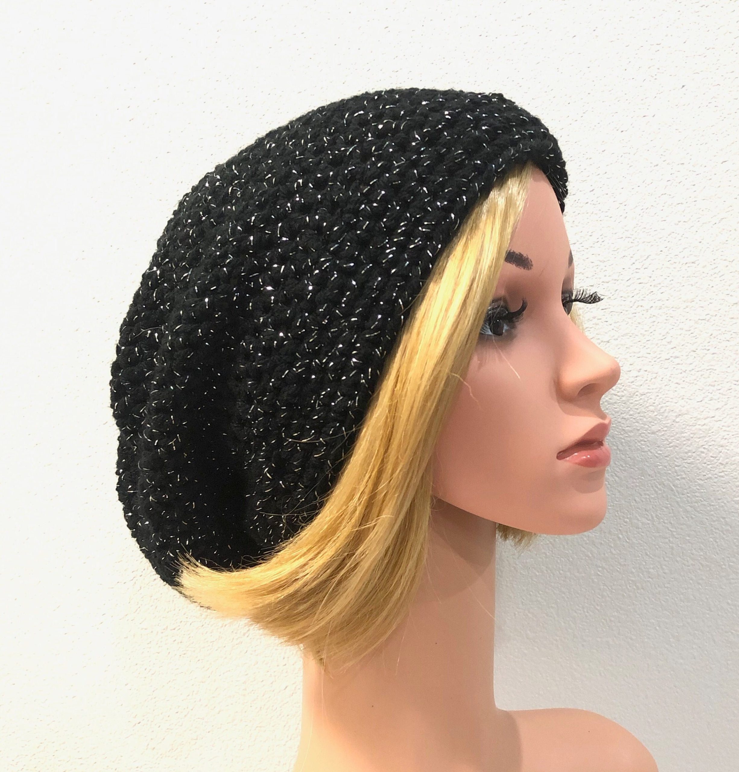 Dressy Slouchy Beanie, Pick Colors, New Listing, Glitter Slouch Hat, Metallic Sparkly Crochet Slouch, Handmade, Ready To Ship