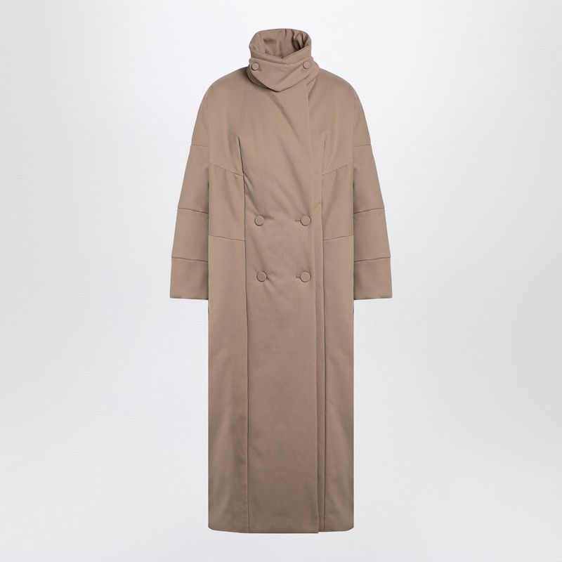 Dries Van Noten Oversized Coat In Camel-Coloured Cotton in Beige, Women's (Size XS)