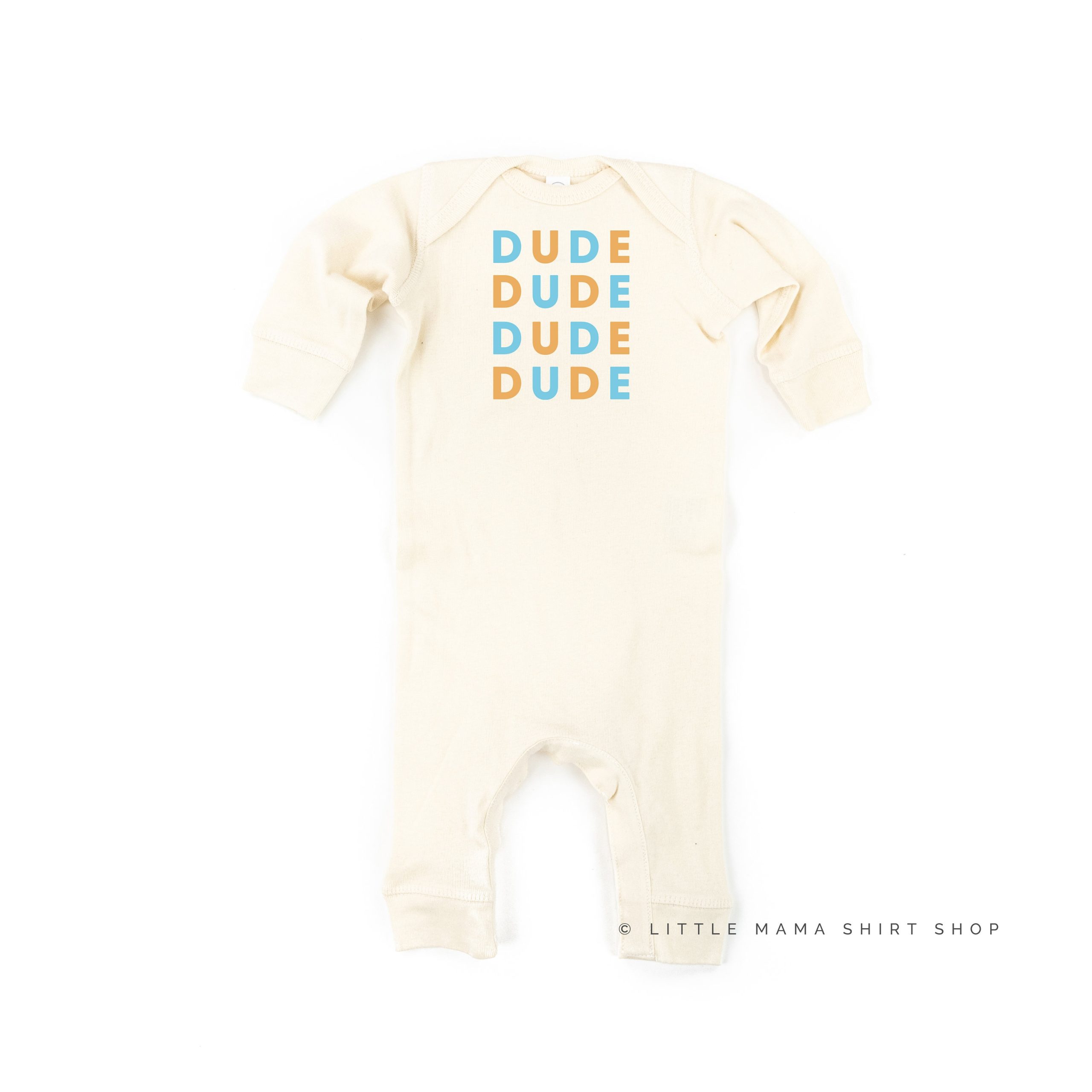 Dude X4 - Pastel Design One Piece Baby Sleeper | Infant Bodysuit Easter Bunny Romper