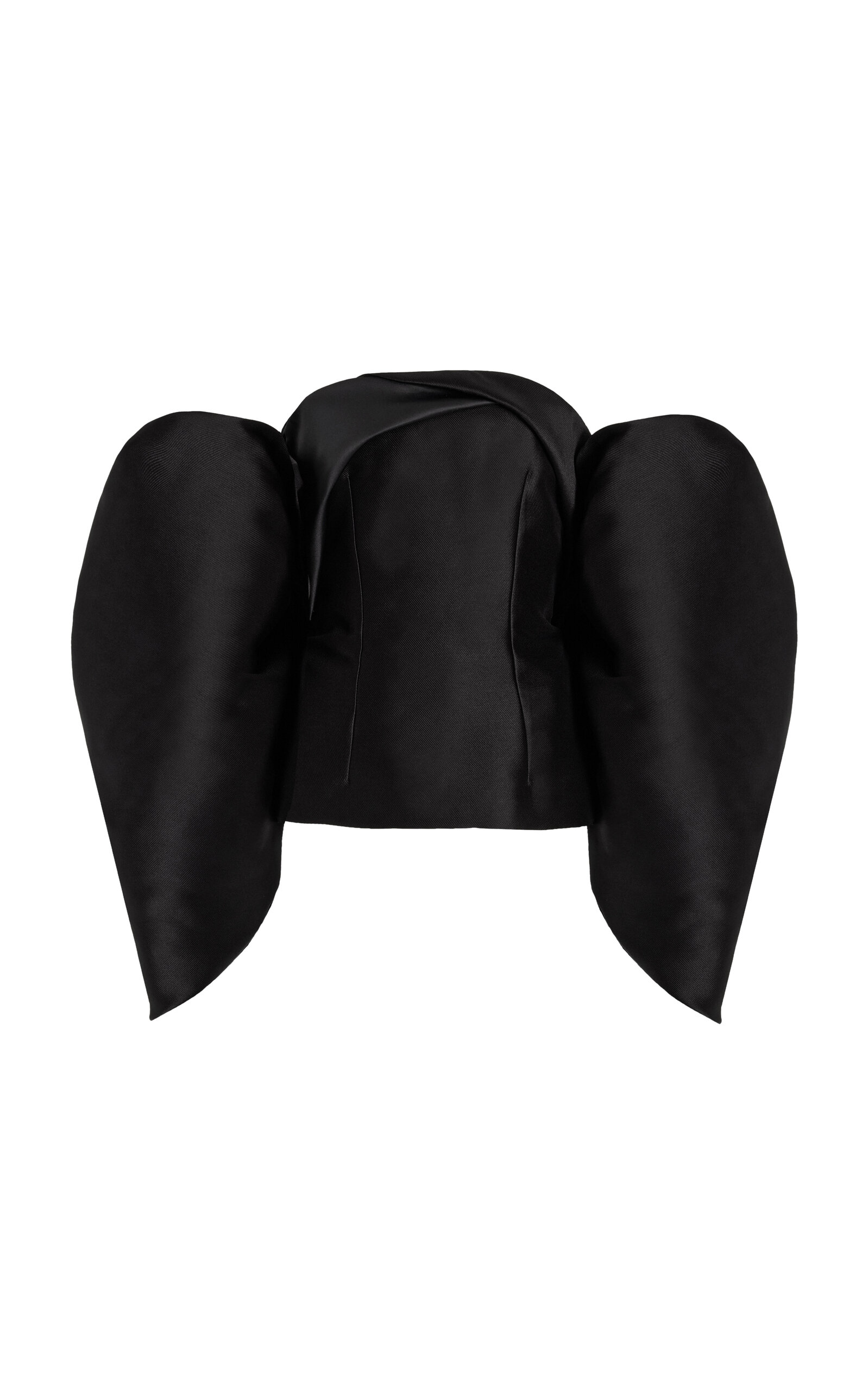 E.Stott - Chandra Off-The-Shoulder Satin-Twill Top - Black - UK 8 - Moda Operandi